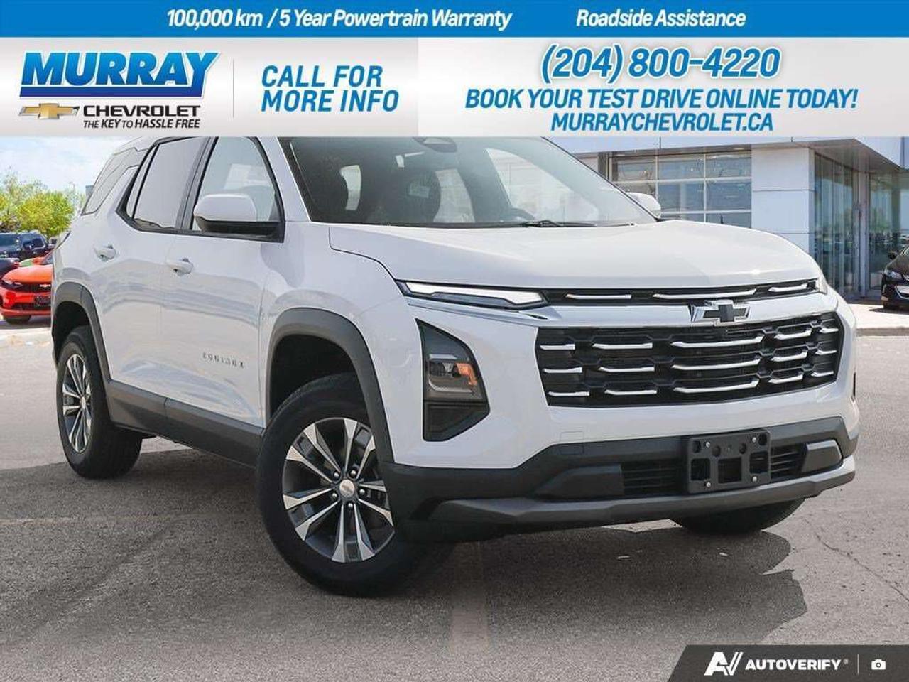 * Engine Block Heater * * Bluetooth Connection * * Adaptive Cruise Control *  Experience the future of driving with the 2027 Chevrolet Equinox AWD LT in the sleek Summit White, now available in Winnipeg. This sport utility vehicle offers peace of mind and comfort with its state-of-the-art **Engine Block Heater**, perfect for those chilly winter mornings. Stay connected and entertained on every journey with the seamless **Bluetooth Connection**, ensuring you never miss a beat or a call. Elevate your driving experience with **Adaptive Cruise Control**, providing a smooth and effortless drive through city streets and open highways alike.  The Equinoxs 1.5L Turbocharged DOHC 4-Cylinder SIDI VVT engine delivers both power and efficiency. Paired with an 8-speed automatic transmission, this combination ensures a responsive and fuel-efficient drive, making every trip a pleasure. The all-wheel-drive capability gives you the confidence to tackle any road conditions with ease.  Step inside to discover a world of comfort and technology. Enjoy features like heated front seats, heated steering wheel, and smart device integration that enhances every drive. The Equinox is equipped with advanced safety features, including a Blind Spot Monitor, Lane Keeping Assist, and Front Collision Mitigation, letting you drive with added assurance.  Dealer Permit #1740