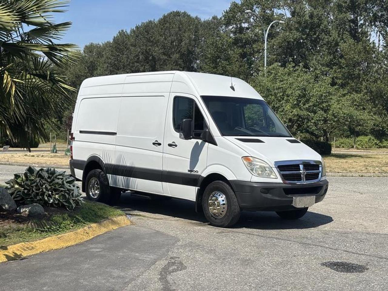 This 2008 Dodge Sprinter 3500 is powered by a 3.5L V6 gasoline engine paired with an automatic transmission and rear-wheel drive. Configured as a cargo van, it is equipped for contractor, delivery, service, and fleet applications requiring secure cargo space and organized equipment storage.

The cargo area features aluminum shelving and storage cabinets, providing dedicated organization for tools, parts, and supplies. Additional equipment includes air conditioning and heat, AM/FM radio, heated mirrors, block heater, and power windows, power door locks, and power mirrors.

Finished in white with a gray cloth interior, this Dodge Sprinter 3500 offers a practical cargo van configuration suitable for a variety of commercial and fleet operations. This item is currently OFFSITE. You must register an appointment with our office to schedule an offsite viewing. Appointments must be made a minimum of one business day in advance (and as defined by the days that Repo.com is open for business) before your appointment can be scheduled and confirmed. We may, at our own discretion, instead opt to transport smaller items to Repo.coms main yard for viewing purposes.  $35,580.00 plus $375 processing fee, $35,955.00 total payment obligation before taxes.   Listing report, warranty, contract commitment cancellation fee. All above specifications and information is considered to be accurate but is not guaranteed and no opinion or advice is given as to whether this item should be purchased. We do not allow test drives due to theft, fraud, acts of vandalism and undetectable impaired driving. Instead we provide the following benefits: Complimentary Warranty (with options to extend), Limited Money Back Satisfaction Guarantee on Fully Completed Contracts, Contract Commitment Cancellation, and an Open-Ended Sell-Back Option. Ask seller for details or call 604-522-REPO(7376) to confirm listing availability.