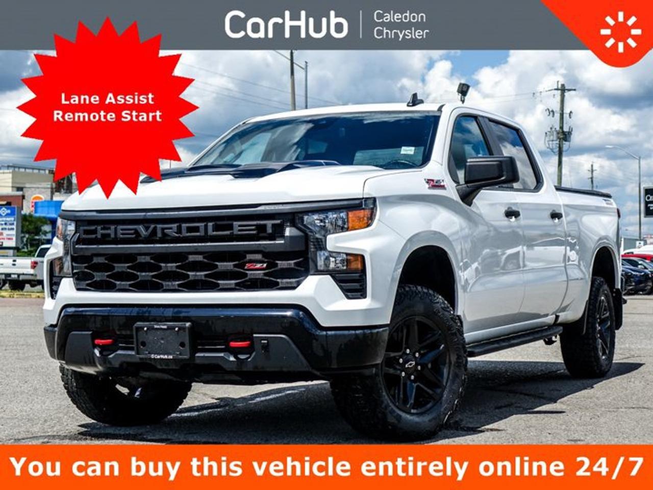 <p>Excellent Price<br />No Accidents,<br />Certified Pre-Owned,</p><p>This Chevrolet Silverado 1500 Custom Trail Boss 4WD Crew Cab has a strong Turbocharged Gas I4 2.7L/166 engine powering this Automatic transmission. ENGINE, 2.7L TURBOMAX , Wireless Phone Projection for Apple CarPlay and Android Auto, Windows, power rear, express down.Our advertised prices are for consumers (i.e. end users) only.</p><p> </p><p>This vehicle is in excellent condition and has passed a multi point inspection. Vehicle detailed</p><p> </p><p>This Chevrolet Silverado 1500 Custom Trail Boss 4WD Crew Cab Features the Following Options </p><p>6 Passenger</p><p>Wi-Fi Hotspot capable</p><p>HD Rear Vision Camera,</p><p>CornerStep, rear bumper</p><p>Remote vehicle starter system</p><p>Apple CarPlay and Android Auto capable</p><p>Lane Keep Assist with Lane Departure Warning</p><p>Bluetooth for phone, connectivity to vehicle infotainment system</p><p>Seat adjuster, driver 10-way power including lumbar, Audio System, Chevrolet Infotainment 3 System, 7 diagonal colour touchscreen, AM/FM stereo Additional features for compatible phones include: Bluetooth audio streaming for 2 active devices, voice command pass-through to phone, wireless Apple CarPlay and Android Auto capable, Window, power front, passenger express down, Window, power front, drivers express up/down, Wi-Fi Hotspot capable USB Ports, rear, dual, charge-only, USB Ports, 2, Charge/Data ports located on the instrument panel,</p><p> </p><p>Window, power front, passenger express down, Window, power front, drivers express up/down, Wi-Fi Hotspot capable (Terms and limitations apply. See onstar.ca or dealer for details.), Wheels, 18 x 8.5 (45.7 cm x 21.6 cm) High gloss Black painted aluminum, Wheel, 17 x 8 (43.2 cm x 20.3 cm) full-size, steel spare, USB Ports, rear, dual, charge-only, USB Ports, 2, Charge/Data ports located on the instrument panel, Transfer case, two-speed electronic Autotrac with push button control (4WD models only), Tires, LT275/65R18C blackwall Goodyear Wrangler Territory MT, Tire, spare 265/70R17SL all-season, blackwall.</p><p> </p><p>Drive Happy with CarHub<br />*** All-inclusive, upfront prices -- no haggling, negotiations, pressure, or games</p><p>*** Purchase or lease a vehicle and receive a $1000 CarHub Rewards card for service</p><p>*** Purchase this vehicle fully online on CarHub websites</p><p> </p><p>Transparency Statement<br />USED VEHICLES: Online prices and payments are for finance purchases -- please note there is a $850 safety certification fee. if not Certified, then as per OMVIC Regulations the vehicle is deemed to be not drivable and Not Certified. Cash purchases for used vehicles have a $2,350 surcharge which includes the safety certification (the finance price + $2,350). NEW VEHICLES: New financed vehicles are subject to an $ 850 Processing Fee. New cars priced at over $100,000 including add-ons or accessories are subject to the additional federal luxury tax. While every effort is taken to avoid errors, technical or human error can occur, so please confirm vehicle features, options, materials, and other specs with your CarHub representative. This can easily be done by calling us or by visiting us at the dealership. CarHub used vehicles come standard with 1 key. If we receive more than one key from the previous owner, we include them with the vehicle. Additional keys may be purchased at the time of sale. Ask your Product Advisor for more details. Payments are only estimates derived from a standard term/rate on approved credit. Terms, rates and payments may vary. Prices, rates and payments are subject to change without notice. Please see our website for more details.</p>