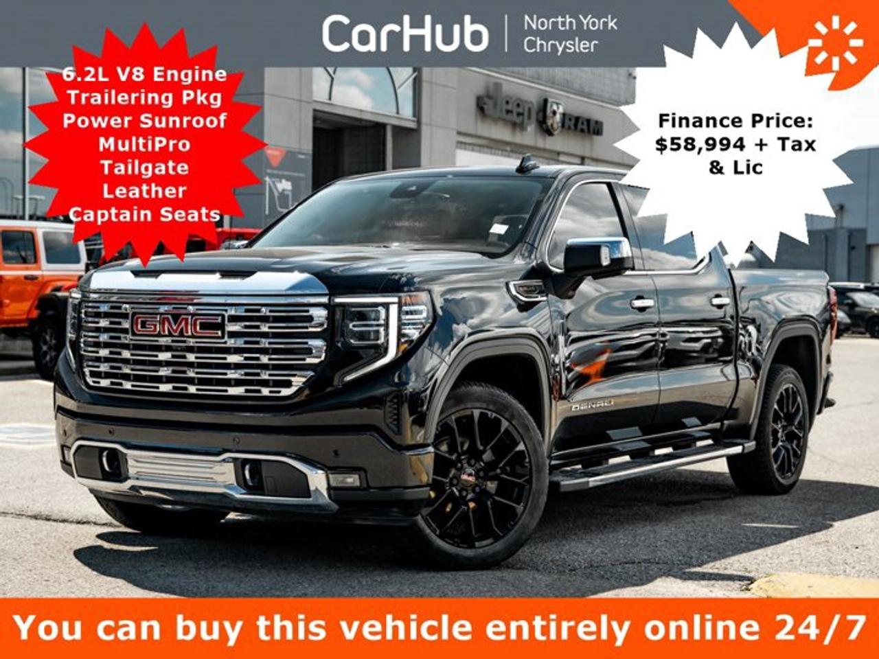 2024 GMC Sierra 1500 Denali 147'' 6.2L V8 Trailering Pkg Engine Power Sunroof MultiPro Tailgate Leather Captain Seats Photo