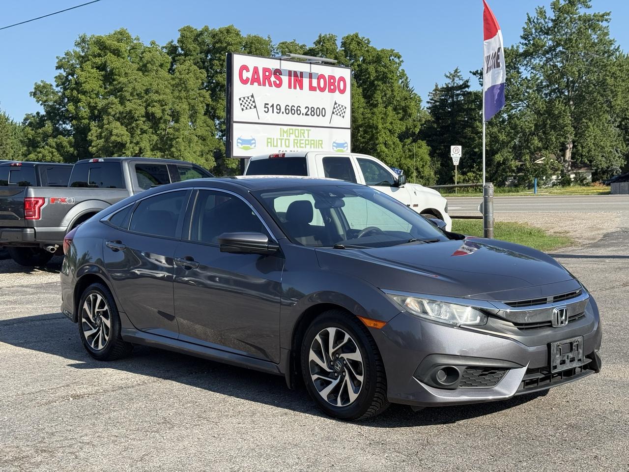 <p data-start=139 data-end=305>2017 HONDA CIVIC EX!</p><p data-start=139 data-end=305>Safety inspection included in the full asking price // Carfax available&nbsp;</p><p data-start=139 data-end=305>Experience the perfect combination of comfort, performance, and reliability with this 2017 Honda Civic EX. Known for its exceptional fuel economy and Honda dependability, this Civic is an excellent choice for commuters, first time buyers, or anyone looking for a well equipped sedan. loaded with premium features, including a power sunroof, remote start, keyless entry with push button start, alloy wheels, dual zone automatic climate control, a touchscreen infotainment system with Bluetooth connectivity, a backup camera, and advanced safety features.</p><p data-start=139 data-end=305><strong>CARS IN LOBO LTD.&nbsp; &ndash; Your trusted pre-owned vehicle destination!</strong></p><p>&nbsp;</p><p data-start=139 data-end=305><strong>Located at 6355 Egremont Dr, Komoka, ON N0L 1R0 &mdash; just 7 km west of Hyde Park Rd. Heading west on Fanshawe Park Rd as it becomes Egremont Dr, you&rsquo;ll find us at the traffic lights on the corner of Egremont Dr & Narin Rd in Middlesex county township of Lobo.&nbsp;</strong></p><p>&nbsp;</p><p data-start=139 data-end=305><strong>Serving London, Ontario/Middlesex County for over 10 years. A registered member of the UCDA (Used Car Dealers Association of Ontario) and fully licensed with OMVIC (Ontario Motor Vehicle Industry Council).</strong></p><p>&nbsp;</p><hr><p>&nbsp;</p><p data-start=139 data-end=305><strong><span style=font-size: 14pt;>CARS IN LOBO LTD. (Buy - Sell - Trade - Finance)&nbsp; </span><span style=font-size: 14pt;>Office#&nbsp; 519 666 2800 </span><span style=font-size: 14pt;>TEXT# 519 630 6660</span></strong></p><p>&nbsp;</p><hr><p>&nbsp;</p><p data-start=312 data-end=770><strong>- /Quality, locally sourced pre-owned vehicles at a competitive price<br>- /Safety certification Inspection included at the Full Asking Price! (unless listed otherwise)</strong><br><strong>- /We take all trade ins at a competitive & fair value&nbsp;</strong><br><strong>- /We buy cars outright with no purchase&nbsp;necessary</strong><br data-start=352 data-end=355><strong>- /CARFAX reports available on all cars</strong><br data-start=462 data-end=465><strong>- /Extended warranty options available</strong><br data-start=590 data-end=593><strong>- /Financing options available</strong><br data-start=642 data-end=645><strong>- /We register & plate your vehicle for you (Licensing Extra)</strong><br data-start=714 data-end=717><strong>- /No hidden fees. No pressure. Easy going team that is here to help.&nbsp;</strong></p><p>&nbsp;</p><p data-start=777 data-end=908><strong>Message us anytime or feel free to drop by! We are here to help make your next vehicle purchase simple and stress-free. -> OPEN 6 DAYS WEEK MONDAY - SATURDAY&nbsp;</strong></p><p>&nbsp;</p><p data-start=777 data-end=908>&nbsp;</p>