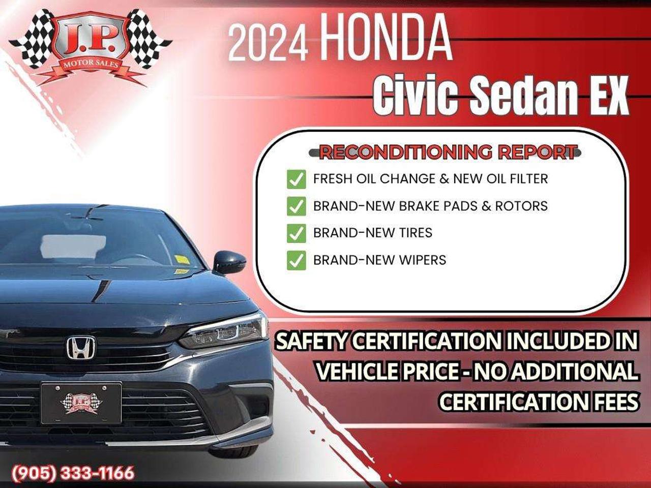 2024 Honda Civic EX 180-HP Turbocharged Engine • One-Touch Power Moonroof • Heated Front Seats • Apple CarPlay® & Android Auto™ • Honda Se Photo