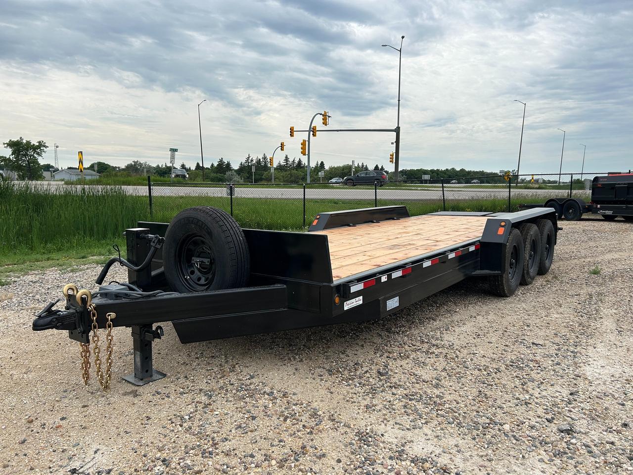 <p>2027 Precision 22 Equipment Trailer with 3 -7000 lb spring axles, 2 mini beavertail with stand up ramp option, spare tire and holder.</p>