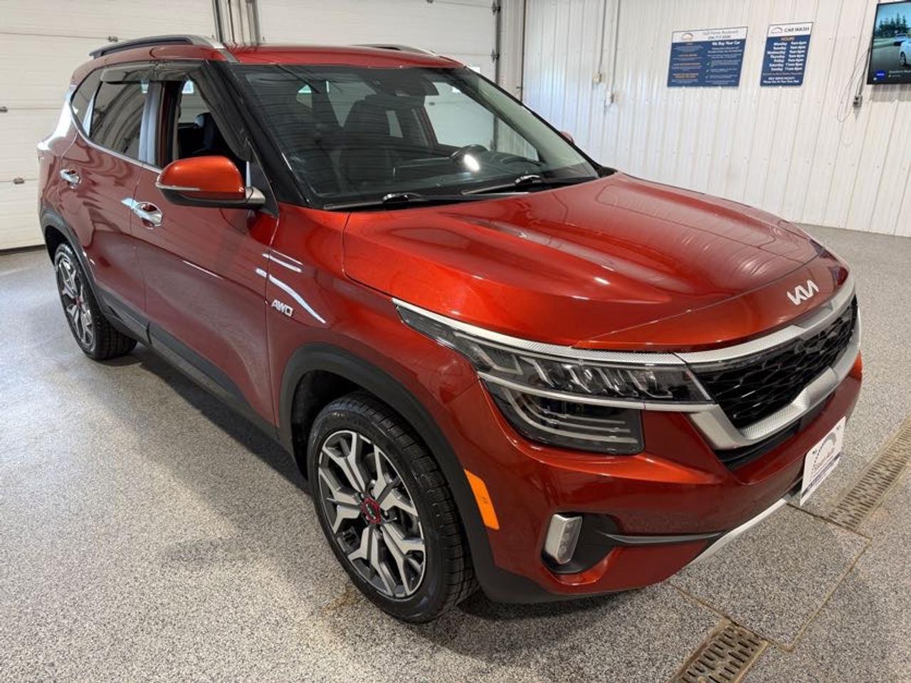 <p data-start=0 data-end=547>Premium Performance Meets Everyday Luxury</p><p data-start=0 data-end=547> Experience the perfect blend of turbocharged performance, advanced technology, and premium comfort with this 2023 Kia Seltos SX AWD! Powered by a responsive 1.6L turbocharged engine paired with a smooth automatic transmission, this SUV delivers an exciting driving experience while maintaining impressive efficiency for your daily commute or weekend adventures. With AWD capability, youll enjoy enhanced traction and confidence through changing road and weather conditions all year long.<span aria-hidden=true></span></p><p data-start=549 data-end=1459>Inside, this Seltos SX offers a refined cabin loaded with top-tier features designed to elevate every drive. Enjoy power-adjustable front seats along with heated front and rear seats, ventilated front seats, and a heated steering wheel for year-round comfort. Remote start, push-button start, and keyless entry make every trip effortless, while Apple CarPlay and Android Auto keep you connected through Bluetooth and USB connectivity. The intuitive touchscreen infotainment system includes built-in navigation, while the premium Bose sound system delivers exceptional audio quality. A wireless phone charger keeps your device powered without the clutter of cables, and the Head-Up Display (HUD) projects key driving information directly into your line of sight for added convenience and safety. Finish it off with a power sunroof that fills the cabin with natural light and fresh air.</p><p data-start=1461 data-end=2020>Advanced safety and driver assistance technologies help provide confidence on every journey. Equipped with adaptive cruise control, lane keep assist, lane follow assist, blind spot monitoring, forward collision warning, rear cross traffic alert, and a backup camera, this Seltos is designed to help keep you aware of your surroundings wherever the road takes you. Stylish, sporty, and loaded with premium features, this 2023 Kia Seltos SX AWD is an outstanding compact SUV that offers luxury, capability, and technology in one impressive package.</p><p data-start=1461 data-end=2020>Includes remaining Kia manufacturer warranty until March 2028 or 100,000km.</p><p data-start=2022 data-end=2472>At Sisson Auto, we make buying a vehicle a seamless and stress-free experience. Our transparent pricing eliminates haggling and eliminates any hidden fees. To give you peace of mind, we offer a 3-day/600 km No-Hassle Return Policy, a 30-day exchange privilege, minimum warranties with 24-hour roadside assistance, a check for safety recalls, and a complimentary CarFax history report. Plus, home delivery is free within 200 km. Dealer permit #5471.</p><p> </p><p data-start=2474 data-end=2659 data-is-last-node= data-is-only-node=>** This description was written by AI based on information provided about the vehicle. AI can sometimes produce incorrect information. Please confirm all details with the dealership. **</p>