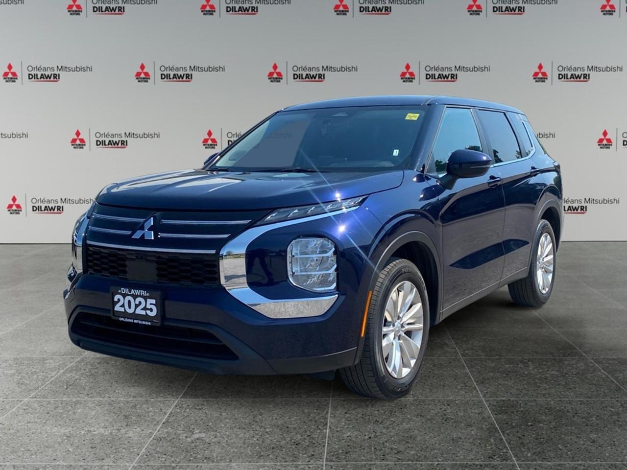 Introducing the 2025 Mitsubishi Outlander ES S-AWC, a remarkable SUV in a striking blue finish with all-wheel drive for exceptional handling on any terrain. This vehicle combines functionality with a sense of style, ensuring youre ready for whatever the road has to offer. The exterior of this SUV is accentuated by stylish alloy wheels, while the bold blue paint radiates sophistication. Step inside to discover a spacious interior equipped with modern conveniences including heated front seats and leatherette-trimmed components that exude a touch of luxury. With a third row, you can comfortably accommodate your family or friends on longer journeys. Technology is at the forefront in the Outlander, boasting features like a backup camera, smart device integration, and a Bluetooth connection for your connectivity needs. Safety and driver assistance are paramount, with features like lane assist, brake assist, and parking sensors, ensuring a secure drive. If youre a tech-savvy adventurer or a family seeking comfort and safety, the 2025 Mitsubishi Outlander ES S-AWC is designed with you in mind. Contact Orleans Mitsubishi today to learn more or to schedule a test drive!