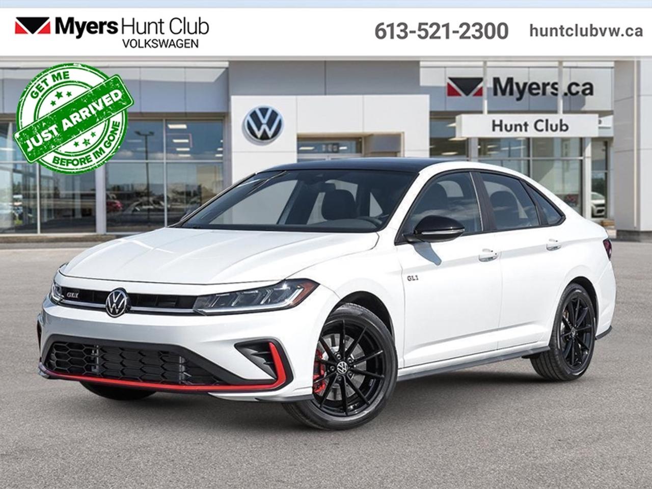 <b>Black Package!</b><br> <br> The 2026 Volkswagen Jetta GLI adapts seamlessly from daily commutes to spirited weekend runs thanks to its versatile layout and engaging temperament.<br> <br>From the outside, the Jetta GLI showcases sharpened body lines, an assertive front fascia and distinctive sport-sedan stance that underline its elevated character. Inside, the cabin features premium materials, intuitive technology and seating crafted for both comfort and engagement. With its blend of refined dynamics, thoughtful enhancements and Volkswagens well-earned reputation for quality, the Jetta GLI offers an appealing balance of everyday usability and performance-minded driving.<br> <br>This Oryx White Pearl With Black Roof sedan has an Automatic transmission. <br> <br> Our Jetta GLIs trim level is Autobahn Auto. Standard features include a premium audio system, a sunroof, wireless charging for mobile devices and adaptive cruise control, along with ventilated and heated front seats with a heated steering wheel, mobile hotspot internet access, and an 8-inch infotainment screen with inbuilt navigation, SiriusXM, Apple CarPlay and Android Auto. Safety features include lane keeping assist with lane departure warning, blind spot monitoring, front and rear collision mitigation and autonomous emergency braking. This vehicle has been upgraded with the following features: Black Package.<br><br> <br>To apply right now for financing use this link: <a href=https://www.huntclubvw.ca/financing-request/ target=_blank>https://www.huntclubvw.ca/financing-request/</a><br> <br/>Incentives expire 2026-07-31. See dealer for details. <br><br>At Myers Hunt Club Volkswagen, our focus is customers like you. Our dedicated service, parts, and sales team are here to make your automotive experience a special one. We are very proud of our achievements and awards over the last 25 years and are committed to providing the same great service to our present and future customers. If youre looking for a vehicle, Myers Hunt Club Volkswagen is your destination for new, used, and certified pre-owned Volkswagen vehicles as well as other makes and models. Whatever your needs, we can help you here at Myers Hunt Club Volkswagen. </br><br> Come by and check out our fleet of 40+ used cars and trucks and 170+ new cars and trucks for sale in Gloucester.  o~o