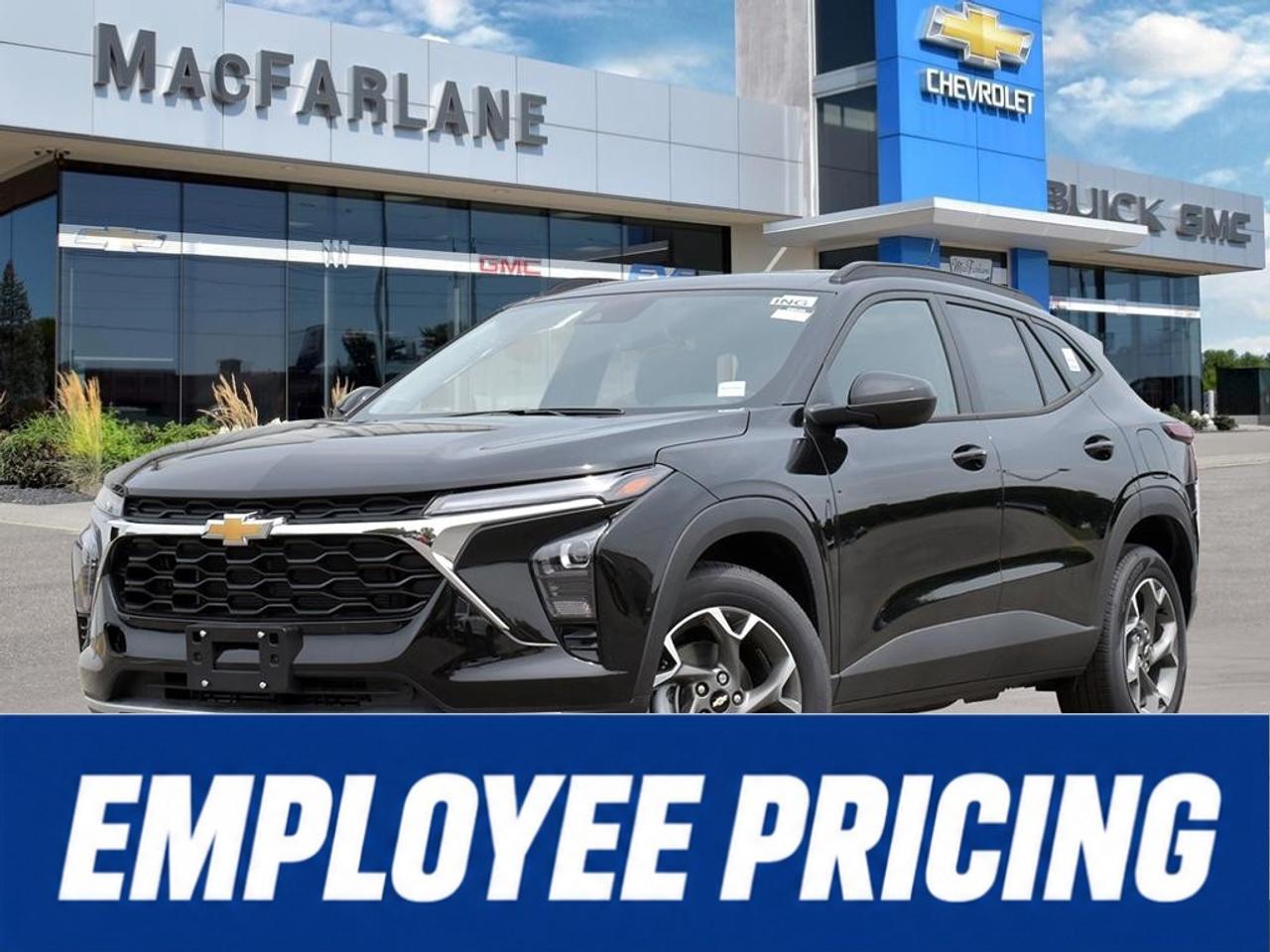 <p>Discover style, efficiency and everyday versatility in this new <strong>2026 Chevrolet Trax LT Front-Wheel Drive</strong>, finished in sophisticated <strong>Mosaic Black Metallic</strong> with a <strong>Jet Black interior featuring Blue accents</strong>. Available at MacFarlane Chevrolet Buick GMC in Petrolia, Ontario, this compact SUV is an excellent choice for commuting, family errands and weekend adventures.</p><p>The 2026 Trax LT is powered by an efficient <strong>ECOTEC 1.2L Turbo three-cylinder engine</strong>, producing 137 horsepower and 162 lb.-ft. of torque. It is paired with a smooth six-speed automatic transmission for responsive and comfortable performance.</p><p>Inside, enjoy an <strong>11-inch HD colour touchscreen</strong>, an 8-inch Driver Information Centre, wireless Apple CarPlay and Android Auto compatibility, remote vehicle start and automatic climate control. This Trax also includes the desirable <strong>Sunroof Package</strong>, featuring a power sliding glass sunroof and wireless smartphone charging. All-weather front and rear floor liners add practical protection throughout the year.</p><p>Standard Chevrolet Safety Assist provides additional confidence, while seating for five and up to 1,531 litres of cargo capacity offer excellent flexibility.</p><p>Visit MacFarlane Chevrolet Buick GMC to explore this <strong>2026 Chevrolet Trax LT for sale near Sarnia, Strathroy, London and throughout Lambton County</strong>.</p>