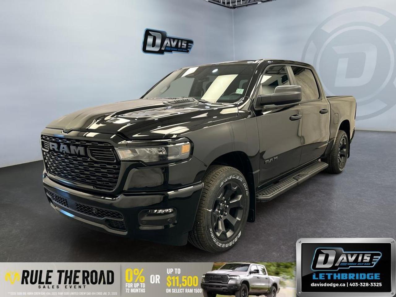 <p>Embark on your next adventure with the stunning 2026 Ram 1500 Express, known for its robust performance and sleek black finish. With its formidable 4x4 drivetrain, this truck is tailored for both tough terrains and city streets, making your driving experience unparalleled.</p><p><strong>Interior Features:</strong></p><ul><li>Durable black interior with accent detailing</li><li>Comfort-enhancing front centre seat cushion storage</li><li>Convenient 2nd row in-floor storage bins</li><li>Modern air conditioning system</li><li>Front & rear floor mats for a refined touch</li></ul><p><strong>Exterior Features:</strong></p><ul><li>Black grille complemented by a body-colour surround</li><li>Front LED fog lamps for superior visibility</li><li>Body-colour front and rear bumpers with step pads</li><li>Rear power sliding window</li><li>Alloy wheels amplifying the truck's rugged aesthetics</li><li>Diamond black crystal pearl coating</li></ul><p><strong>Technology & Safety Features:</strong></p><ul><li>Advanced 8-speed automatic transmission</li><li>Innovative remote start system for convenience</li><li>Responsive backup camera and parking sensors</li><li>Bluetooth connection for seamless smartphone integration</li><li>Lane assist and adaptive cruise control for enhanced safety</li><li>SiriusXM Satellite Radio with 6-month subscription</li><li>Wi-Fi hotspot ensuring connectivity on the go</li><li>Keyless entry with smart device integration</li><li>Trailer brake control for added towing confidence</li></ul><p>Perfect for adventurers and professionals alike, the 2026 Ram 1500 Express is ready to elevate your driving experience. Contact Davis Dodge Lethbridge today to learn more and take this impressive vehicle for a spin.</p>