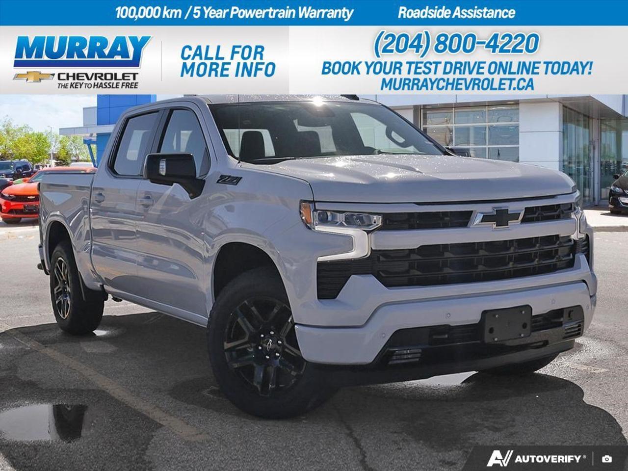 * ENGINE 5.3L ECOTEC3 V8 * * TRANSMISSION 8-SPEED AUTOMATIC * * Z71 OFF-ROAD AND PROTECTION PACKAGE *  This new 2026 Chevrolet Silverado 1500 RST, in the striking Summit White, is ready to redefine your driving experience in Winnipeg. With a powerful 5.3L EcoTec3 V8 engine packing 355 hp and 518 Nm of torque, it ensures you have all the power needed for your adventures and tasks alike. The advanced 8-speed automatic transmission enhances driving efficiency, complemented by features like Cruise Grade Braking and Powertrain Grade Braking.  Designed for adventure, the Z71 Off-Road and Protection Package equips this Silverado with an Off-Road suspension, Hill Descent Control, and skid plates, making it ideal for exploring both city streets and rugged trails. Inside, experience luxury with Jet Black leather-appointed front seats, a sunroof to brighten your journey, and the latest in connectivity with a WiFi hotspot and Bluetooth connection.  Safety is paramount with the included Safety Package, featuring HD Surround Vision, Front and Rear Park Assist, and Trailer Side Blind Zone Alert. Whether navigating the busy lanes of Winnipeg or cruising through scenic drives, this Silverado ensures your safety and comfort are always prioritized. The True North Edition Plus adds a touch of elegance with 20 aluminum wheels, making this a truly stunning vehicle, ready for any adventure.   Dealer Permit #1740