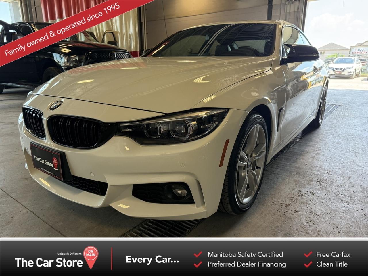 2019 BMW 430i xDrive Coupe M Sport  Shadowline | Premium Enhanced | Brand New Brakes 
 Key Features:2.0L TwinPower Turbo Engine with xDrive All-Wheel Drive 
 M Sport Package 
 Shadowline Package 
 Premium Enhanced Package 
 Heads-Up Display 
 Driver Assistance Package 
 Harman Kardon Premium Audio System 
 Front & Rear Parking Sensors 
 Newer Tires 
 Brand New Front & Rear Brake Pads and Rotors 
 Sport Seats, Heated Front Seats, Heated Steering Wheel 
 Navigation System 
 Apple CarPlay 
 Power Sunroof 
 Comfort Access, Push Button Start 
 Dual-Zone Automatic Climate Control 
 Premium BMW Interior Finishes 
 
 Performance, Precision, and Timeless Coupe Styling:The 430i xDrive Coupe delivers the engaging driving dynamics BMW is known for, paired with premium comfort and elegant coupe styling. Equipped with the M Sport, Shadowline, and Premium Enhanced packages, this example combines athletic performance with an impressive list of luxury features, making it equally enjoyable for daily driving or weekend escapes. 
 
 Peace of mind:This well-equipped 430i comes freshly serviced with brand new front and rear brake pads and rotors, along with newer tires. Thoughtfully optioned and well maintained, its ready for its next owner. 
 
 Our Take:A beautifully equipped 430i Coupe with all the right factory packages, including Heads-Up Display, Harman Kardon audio, and the Driver Assistance Package. The combination of M Sport styling, Shadowline trim, and xDrive all-wheel drive makes this one an exceptional blend of performance, luxury, and everyday usability. 
 
 
 We are a local Family Owned business and we try to do things a little different. 
 
 At The Car Store on Main every vehicle is Manitoba Safety Certified. 
 Every vehicle sold is eligible for the Advantage Plan: 
 30 Day Warranty on all MB Safety certificate related items. 
 CarFax Vehicle History Report 
 2 sets of Keys 
 Wholesale access to all other Miscellaneous Accessories (i.e. Wtr Tires, Remote Starr, all misc vehicle accessories/parts, etc...) 
 And of course a Full tank of Gas. 
 
 There is no Gimmicks or games, we are always aggressive on our prices and try to separate ourselves from the rest. 
 We also have an on-site Certified Banker who shops to get the best possible interest rates in with all Major Banks and Credit Unions! 
 
 Come to our Brand New modern showroom and see what makes us Uniquely Different! 
 
 Located on Main St. just North of Chief Peguis Trail. 
 
 To schedule an appointment call us directly at 204-669-1248 or email sales@thecarstore.ca 
 
 The Car Store on Main 
 -Uniquely Different- 
 
 www.thecarstore.ca 
 Local: 204-669-1248 
 Toll Free: 877-634-2975 
 
 A local family owned business unlike typical car lots, there are no pressure tactics, no games, no gimmicks, no Sales Manager, General Manager or Used Car Manager, just straight answers and fair deals all the time! 
 
 *PRICE DOES NOT INCLUDE TAXES (G.S.T & P.S.T) 
 Dealer Permit # 4481