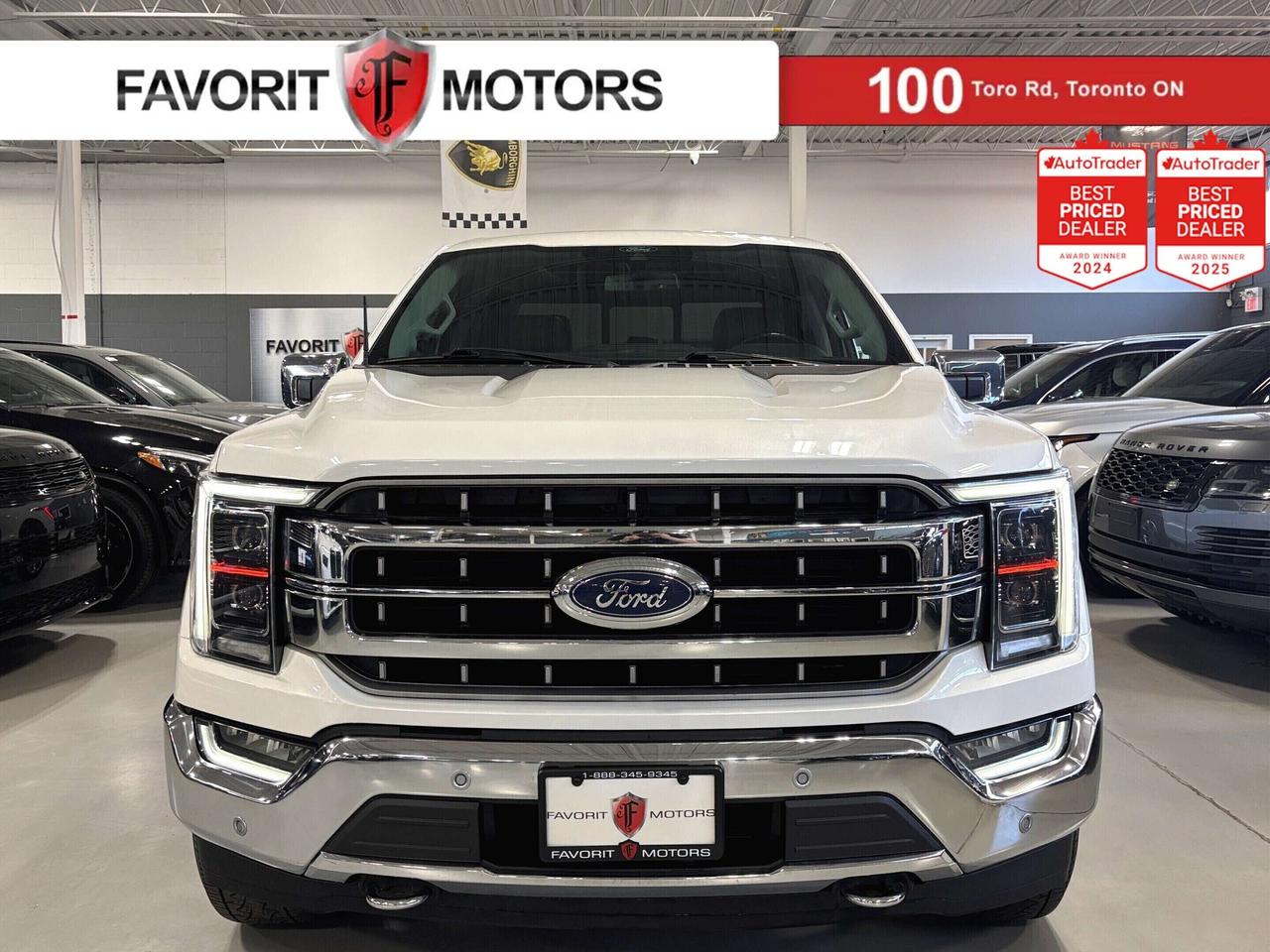 **MONTH-END SPECIAL!** FEATURING : ECOBOOST POWERED, FX4 OFFROAD 4WD, CHROME ALLOYS, SIDE STEPS, BEDLINER, TAILGATE STEP, LAX DURACOVER TONNEAU COVER, WEATHERPROOF FLOORMATS, PANORAMIC ROOF, ZONE LIGHTING, WIRELESS CHARGING TRAY, POWER FOLDING GEAR SHIFTER, REMOTE START, REMOTE TAILGATE DROP, HIGHLY LOADED, EXTREMELY CLEAN! FINISHED IN WHITE ON MATCHING BLACK INTERIOR, STITCHED LEATHER SEATS, HEATED/COOLED SEATS, REAR HEATED SEATS, HEATED STEERING WHEEL, NAVIGATION SYSTEM, BACKUP CAMERA, PARKING SENSORS, ADAPTIVE CRUISE CONTROL, LANE KEEPING SYSTEM, PRE COLLISION ASSIST, BLIND SPOT INFO, CROSS TRAFFIC ALERT, DRIVER ALERT, REVERSE BRAKE ASSIST, TOWING ASSIST, AM, FM, SATELLITE, APPLECARPLAY, ANDROIDAUTO, BLUETOOTH, STEERING WHEEL CONTROLS, PREMIUM B&O SOUND SYSTEM, POWER OPTIONS, POWER FOLDING MIRRORS, AND MUCH MORE!!! <b>**As per OMVIC regulations, this vehicle is not drivable, not certified and not e-tested. Certification is available for $899.** All our vehicles are in excellent condition and have been fully inspected by an in-house licensed mechanic. The advertised price is a finance only price, if you wish to purchase the vehicle for cash additional $2,000 surcharge will apply. Applicable prices and special offers are subject to change with or without notice and shall be at the full discretion of Favorit Motors.</b>