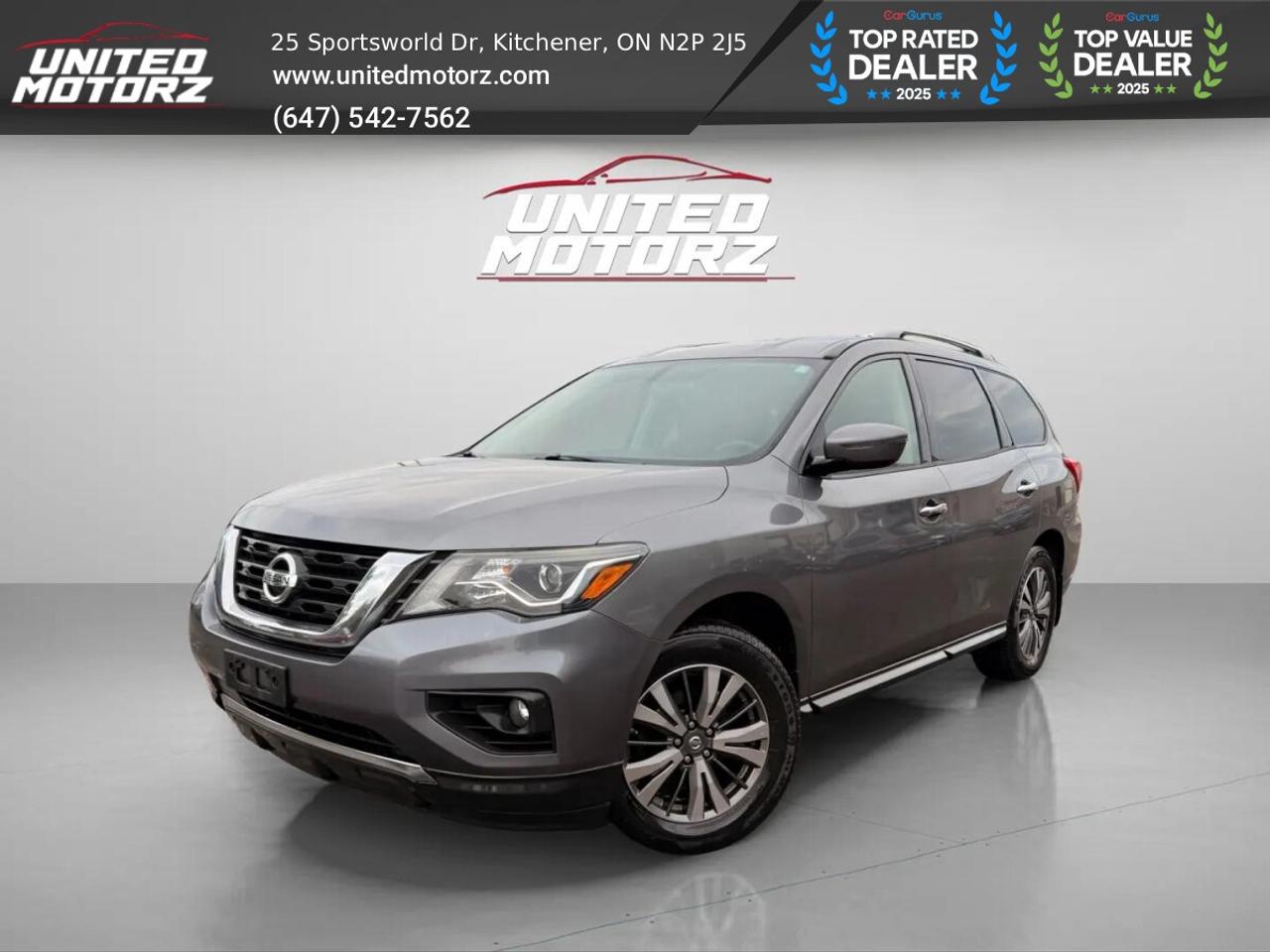 2018 Nissan Pathfinder 4*4 SV TECH 3.5L 6cyl ****AS-IS SPECIAL~~~NO ACCIDENTS*** <br/> <br/> <br/> <br/> This 2017 Nissan Pathfinder SV is a well-maintained SUV with no accident history, offering reliability and peace of mind for its next owner. It delivers a smooth, comfortable ride with a spacious interior, advanced safety features, and versatile seating that makes it ideal for families or long road trips. With its strong performance, modern design, and clean record, this Pathfinder SV is a dependable and stylish choice for everyday driving. <br/> <br/> <br/> Key Features:- <br/> <br/> * Automatic transmission <br/> * All wheel drive <br/> * Keyless entry <br/> * Power windows <br/> * Power locks <br/> * Infotainment system. <br/> * Phone connectivity <br/> * Backup camera <br/> * AM/FM <br/> * Power seats <br/> * Heated seats <br/> * Heated steering wheel <br/> * A/C <br/> * Fog lamps <br/> * Cruise control <br/> * Alloy wheels <br/> <br/> <br/> ------------------------------------------------------------------------------------ United Motorz  Kitcheners Used Car Superstore! Since 2017, United Motorz has been your trusted destination for quality pre-owned vehicles in the Kitchener-Waterloo area. With two convenient locations and over 150+ cars, SUVs, and vans, we offer a huge selection to fit every lifestyle and budget. From sleek sedans to family SUVs, every vehicle is carefully inspected to ensure reliability and performance. <br/> Locations: <br/> Kitchener: 25 Sportsworld Dr, N2P 2J5 <br/> Cambridge: 250 King St W, N3H 1B8 <br/> Call ahead to book your appointment! SUVs and vans are at the Cambridge locationconfirm before visiting.------------------------------------------------------------------------------------******This Vehicle is sold as is and according to the laws we must indicate this statement******** <br/> Sold As-is. The motor vehicle sold under this contract is being sold as is and is not represented as being in road worthy condition, mechanically sound or maintained at any guaranteed level of quality. The vehicle may not be fit for use as a means of transportation and may require substantial repairs at the buyers expense. It may not be possible to register the vehicle to be driven in its current condition. <br/> $9450+hst+licensing <br/> UCDA member and OMVIC approved dealership, buy with confidence. <br/> To view more used cars you can visit us at www.unitedmotorz.com <br/> Contact : 6475427562 <br/> United Motorz <br/> www.unitedmotorz.com <br/> 25 Sportsworld Drive, Kitchener, ON. N2P2J5 <br/> ----------------------------------------------------------------------------------------<br/> <br/>