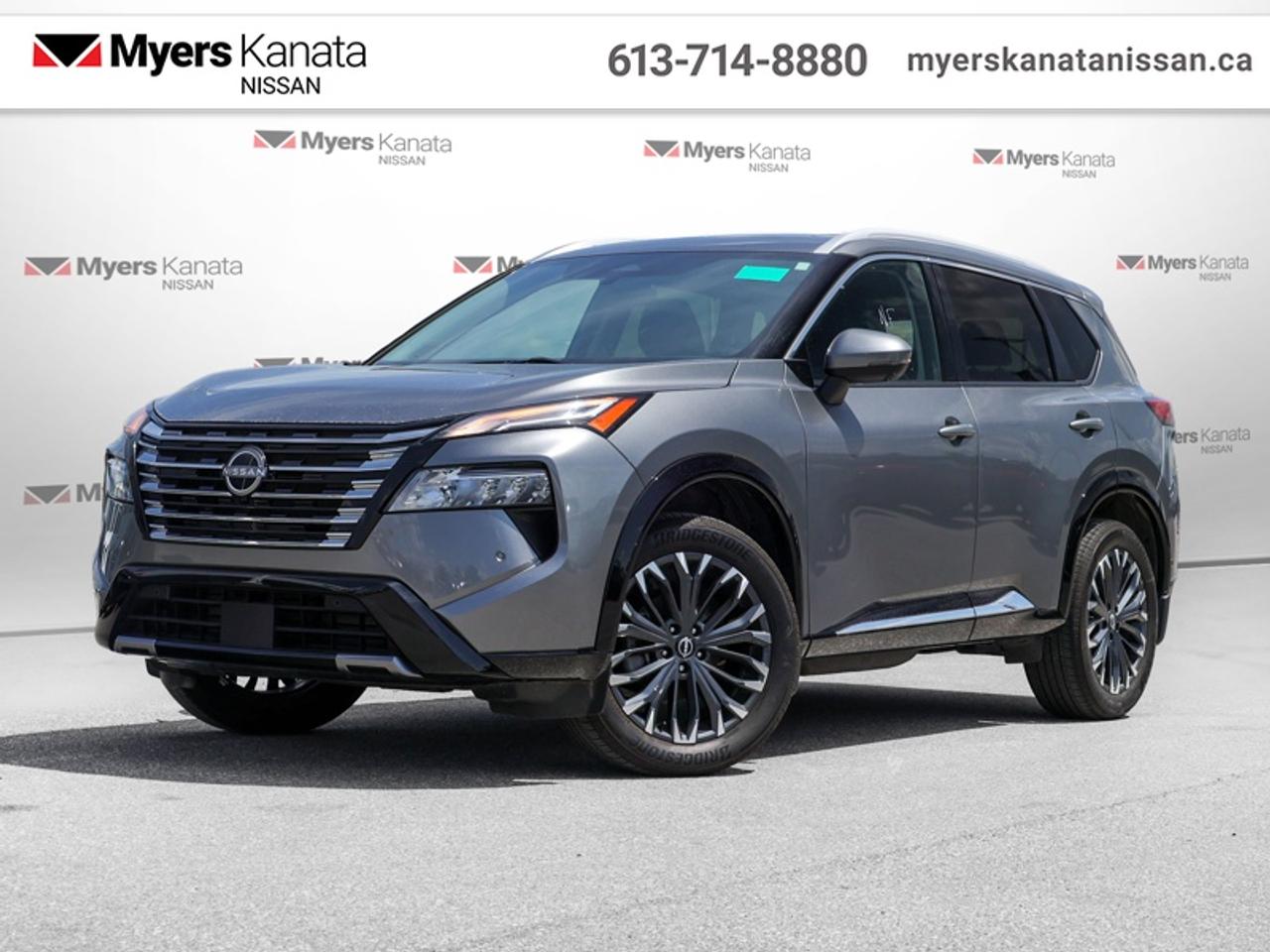 <b>Certified, Low Mileage, Leather Seats!</b><br> <br>  Compare at $36035 - KANATA NISSAN PRICE is just $33995! <br> <br>This 2024 Rogue aims to exhilarate the soul and satisfy the need for a dependable family hauler. This 2024 Nissan Rogue is for sale today in Kanata. This low mileage SUV has just 17,089 km and is a Certified Pre-Owned vehicle. Its Gun Metal Metallic in colour and is completely accident free based on the <a href=https://vhr.carfax.ca/?id=UaF3qcO3y54Uwhzit1yVxXtitDZ+LnUe target=_blank>CARFAX Report</a>. It has an Automatic transmission and is powered by a 201HP 1.5L 3 Cylinder Engine. <br> <br> Our Rogues trim level is Platinum. This range-topping Rogue Platinum features a drivers head up display and Bose premium audio, and rewards you with 19-inch alloy wheels, quilted anmd perforated semi-aniline leather upholstery, heated rear seats, a power moonroof, a power liftgate for rear cargo access, adaptive cruise control and ProPilot Assist. Also standard include heated front heats, a heated leather steering wheel, mobile hotspot internet access, proximity key with remote engine start, dual-zone climate control, and a 12.3-inch infotainment screen with NissanConnect, Apple CarPlay, and Android Auto. Safety features also include HD Enhanced Intelligent Around View Monitoring, lane departure warning, blind spot detection, front and rear collision mitigation, and rear parking sensors. This vehicle has been upgraded with the following features: Leather Seats.<br> <br/>Certified Pre-Owned BenefitsNissan Certified Pre-Owned vehicles offer all the exciting performance, innovation and reliability of a Nissan, with value and peace-of-mind at the heart of the experience. Truly an Intelligent Selection.72 month/120,000km* Powertrain Warranty Easy Financing with Nissan Canada Finance 24/7 Nissan Roadside AssistanceRental Vehicle Assistance Personalized Trip Planning Sirius Satellite Radio Trial 10 day/1,500km exchange promiseRigorous Certification ProcessEvery Certified Pre-Owned vehicle gets an obsessively detailed inspection prior to earning the Certified status. A Nissan-trained technician ensures the highest standards for each vehicle, in a 169-point inspection process72-month/120,000km Warranty** In effect for period of 72 months or 120,000kms (whichever comes first) from the vehicles original in-service dateNissans Certified Pre-Owned Powertrain Warranty provides coverage for 72 months or 120,000kms (whichever comes first) from your vehicles original in-service date. Over 600 components are covered including:Engine: Cylinder heads and block and all internal parts, rocker covers and oil pan, valvetrain and front cover, timing chain and tensioner, oil pump and fuel pump, fuel injectors, intake and exhaust manifolds and turbocharger, flywheel, seals and gaskets Transmission and Transfer Case: Case and all internal parts, torque converter and converter housing, automatic transmission control module, transfer case and all internal parts, seals and gaskets, and electronic transmission controls Drivetrain: Drive shafts, final drive housing and all internal parts, propeller shafts, universal joints, bearings, seals and gaskets $0 Deductible: No deductibles for repairs covered under the Powertrain Warranty<br> <br/><br>*LIFETIME ENGINE TRANSMISSION WARRANTY NOT AVAILABLE ON VEHICLES WITH KMS EXCEEDING 140,000KM, VEHICLES 8 YEARS & OLDER, OR HIGHLINE BRAND VEHICLE(eg. BMW, INFINITI. CADILLAC, LEXUS...)<br> Come by and check out our fleet of 70+ used cars and trucks and 80+ new cars and trucks for sale in Kanata.  o~o