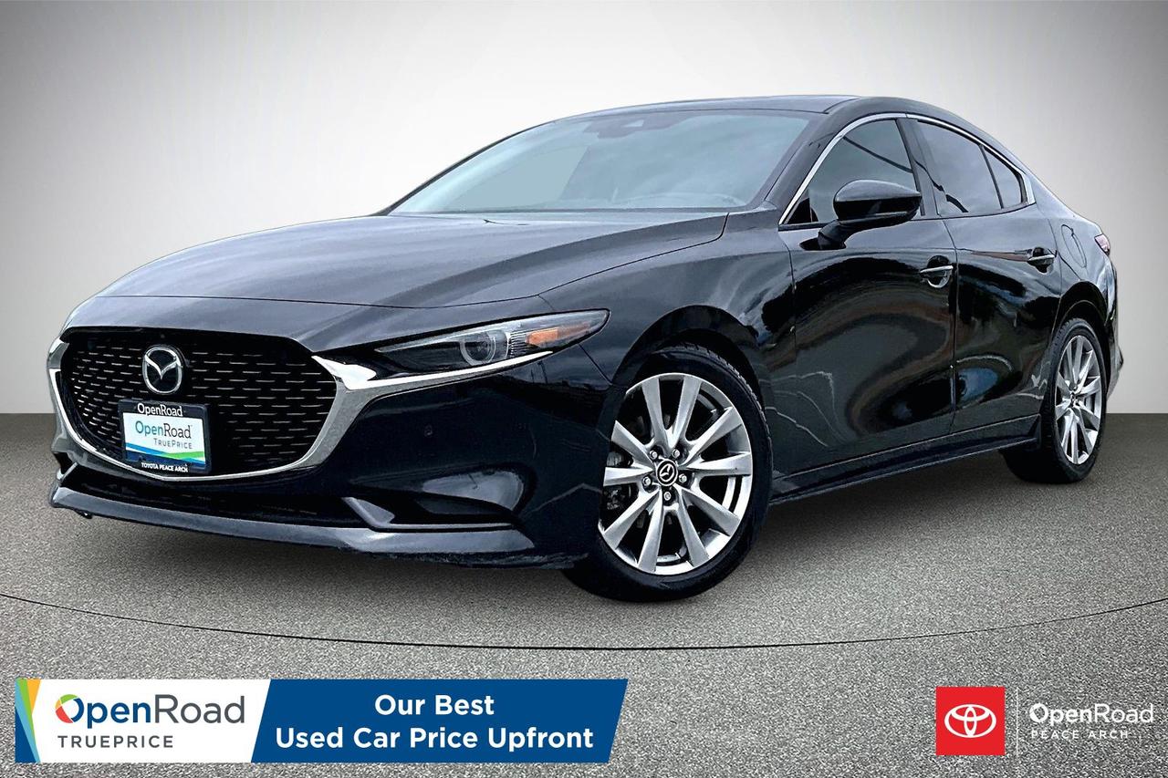 New Front Brakes! The 2021 Mazda Mazda3 GT AWD combines sporty performance with premium comfort and confident all-weather capability. Its responsive 2.5-litre engine pairs with a smooth automatic transmission and intelligent all-wheel drive for an engaging drive. Inside, enjoy leather-trimmed seating, a power sunroof, heated front seats, heated steering wheel, dual-zone climate control, and a premium Bose audio system. Apple CarPlay and Android Auto keep you connected through a crisp infotainment display. Advanced safety features include adaptive cruise control, blind spot monitoring, lane departure warning, rear cross traffic alert, automatic emergency braking, and a 360-degree camera for added confidence every journey.  Have confidence with your OpenRoad purchase! Every OpenRoad Certified Pre-Owned vehicle comes fully reconditioned and complete with a comprehensive 153 point mechanical inspection, a CarFax history & lien report, a 3-Day Money Back Guarantee, a 30-Day/2,000 kms Exchange Policy, a 90-Day/5,000 kms Powertrain Warranty, guaranteed clear title, and membership to our exclusive Club OpenRoad! As a proud member of the OpenRoad Auto Group, a trusted name since 2000 serving the Lower mainland (including White Rock, Surrey, Langley, Maple Ridge, Delta, Richmond, Mission and beyond) with outstanding Toyota vehicles, Toyota parts, and Toyota service since 1966! OpenRoad Toyota Peace Arch is a &ldquo;True Price&rdquo; dealer, meaning no inflated prices, and no need for back and forth haggling! We use up to the minute technology offering LIVE MARKET VALUE PRICING to ensure you are receiving the most competitive price possible on all of our Pre-Owned vehicles!  All advertised vehicle prices do not include our $699 documentation fee.