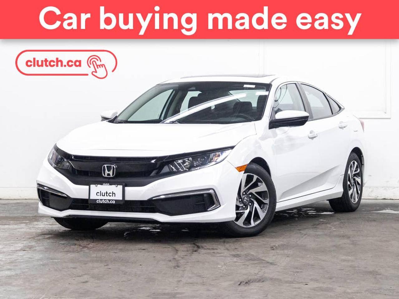 Brake Assist, Front Heated Seats, Folding Rear Seats and more!<br> <br>Clutch is the largest online used car retailer in Canada, delivering a seamless, hassle-free car-buying experience to drivers everywhere. Shop thousands of used cars online, get the right one delivered to your door, and enjoy peace of mind with our 10-Day Money-Back Guarantee. How sweet is that? To learn more, visit clutch.ca.<br> <br>The top features for this car include:<br> <br>Electric Parking Brake<br>Brake Assist<br>Front Heated Seats<br>Folding Rear Seats<br>Climate Control<br>Dual Zone Front Climate Control<br>Speed-Sensitive Volume<br>Bluetooth Music<br>Touchscreen Display<br>Cruise Control<br>Adaptive Cruise Control<br>12V Outlet<br>Hands Free Device Connectivity<br>Apple CarPlay<br>Android Auto<br>USB Input<br>Keyless Entry<br>Push Button Start<br>Passive Keyless Entry<br>Keyfob Remote Start<br>Lane Departure Warning<br>Active Lane Keep Assistance<br>Forward Collision Mitigation<br>Pedestrian Detection<br>One-Touch Windows<br>Rear Window Defroster<br>Sunroof<br>Hill Assistance<br>Automatic High Beams<br>Rear View Camera<br>Power Driver Seat<br>AM/FM Stereo<br> <br>Seamless home delivery - Delivery to your door in a matter of days. Available on select packages.<br> <br>Try it out for 10 days - If you do not like it, we will take it back. <br> <br>Quality assured - All cars go through our rigorous 210-point inspection and reconditioning process.<br> <br>Peace of mind - Warranty and protection plans available.<br> <br>Haggle-free - No haggling or hard sells.<br> <br>100% Transparency - Full inspection reports on every car, including high-res photography and a free Carfax report.<br> <br>Listed price is for cash purchase only and does not include taxes, Shipping Fees (if applicable), Delivery Fees (if applicable), government licensing fees.<br> <br>Previous Provincial Registrations:<br>Ontario<br> <br>Stock # 116326