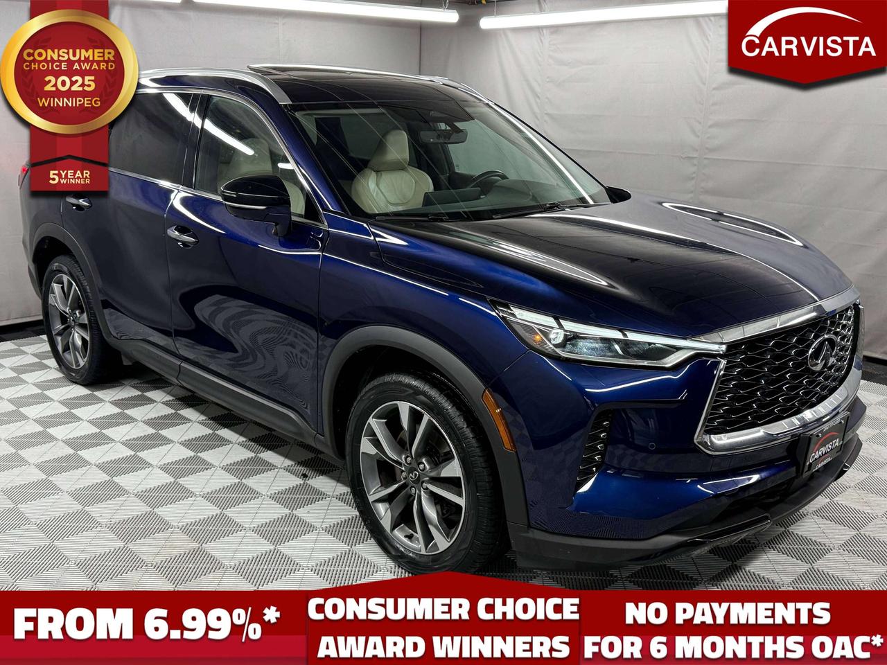 5 years running, consecutive receivers of the prestigious Consumer Choice Award in 2021, 2022, 2023, 2024 and 2025! Low rate dealer arranged financing available! 
At Carvista we offer a unique buying experience, with no deceiving finance gimmicks and trades are welcome but not required! Carvista is a family operated business that has been in business for over 25 years, and has earned a A+ BBB Accreditation and outstanding consumer accolades. Offering 175 quality pre-owned vehicles, all are certified and Carfax verified, most with remaining factory warranty and a modern facility located on Winnipegs Regent Ave strip. We welcome you to visit us at 1201 Regent Ave W, at Carvista, and drive away in a like new vehicle for less. In many cases we can offer no payments for 6 months! Dont let your trade or credit stop you, we accept any kind, any time. CARVISTA.CA, "Where the deals are".
 Prices and payments exclude GST OR PST Carvista Inc. 
Dealer Permit # 1211, Category: Used Vehicle 
Please verify all ad details with a Carvista sales person, vehicle may not be exactly as shown.