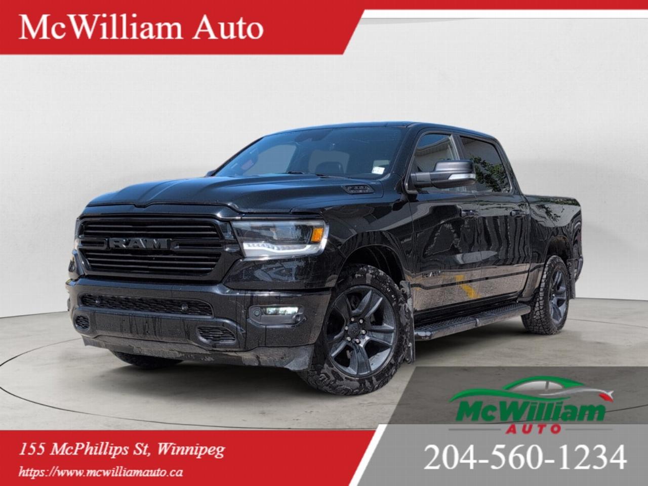<br>At McWilliam Auto, we operate as a one-price dealership. Our vehicles are competitively priced from the start to offer exceptional value and a transparent buying experience. All vehicle prices are firm and non-negotiable.in.<br><br>MECHANICAL / PERFORMANCE<br><br>5.7L HEMI VVT V8 engine with FuelSaver MDS<br>8-speed TorqueFlite automatic transmission<br>4X4 drivetrain<br>Sport-tuned suspension<br>Electronic shift-on-the-fly transfer case<br>Electric power steering<br>Trailer Sway Control<br>Hill Start Assist<br>4-wheel disc brakes<br>Electronic Stability Control<br>Traction Control System<br><br>SAFETY<br><br>ParkView Rear Back-Up Camera<br>Advanced multistage front airbags<br>Front seat-mounted side airbags<br>Side curtain airbags<br>Electronic Stability Control<br>Anti-lock Braking System (ABS)<br>Traction Control System<br>Trailer Sway Control<br>Hill Start Assist<br>Automatic LED headlights<br>LED Daytime Running Lights<br>Remote keyless entry<br>Push-button start<br>Tire Pressure Monitoring System<br><br>TECHNOLOGY / INFOTAINMENT<br><br>Apple CarPlay<br>Android Auto<br>Uconnect touchscreen infotainment system<br>Alpine premium sound system<br>Bluetooth hands-free connectivity<br>Bluetooth audio streaming<br>USB charging ports<br>Voice command capability<br>Steering wheel audio controls<br>Satellite radio capability<br>Wi-Fi hotspot capability<br>Multi-function driver information display<br><br>COMFORT / INTERIOR<br><br>Heated front seats<br>Ventilated front seats<br>Heated steering wheel<br>Leather-trimmed seating surfaces<br>Power driver seat with memory<br>Power front passenger seat<br>Dual-zone automatic climate control<br>Panoramic power sunroof<br>Remote start system<br>Power-adjustable pedals<br>Power windows<br>Power door locks<br>Leather-wrapped steering wheel<br>Auto-dimming rearview mirror<br>60/40 split-folding rear seat<br>Rear under-seat storage<br><br>EXTERIOR / STYLING<br><br>Sport appearance package<br>Body-colour front and rear bumpers<br>Body-colour grille surround<br>LED headlights<br>LED Daytime Running Lights<br>LED fog lights<br>Power heated exterior mirrors<br>Power-folding mirrors<br>Panoramic power sunroof<br>20-inch aluminum alloy wheels<br>Dual exhaust outlets<br>Rear privacy glass<br><br>OFF ROAD / CAPABILITY<br><br>4X4 drivetrain<br>Electronic shift-on-the-fly transfer case<br>Hill Start Assist<br>Trailer Sway Control<br>Skid plate protection<br>Tow hooks<br><br>DEALER PERMIT No. 4611<br>Stock Number#4905<br>McWilliam Auto, 155 McPhillips Street, Winnipeg MB<br><br>IMPORTANT DISCLAIMER: This vehicle is a used vehicle, all the features and information may not be accurate from the descriptions above, please check the vehicle in person and confirm for your self.