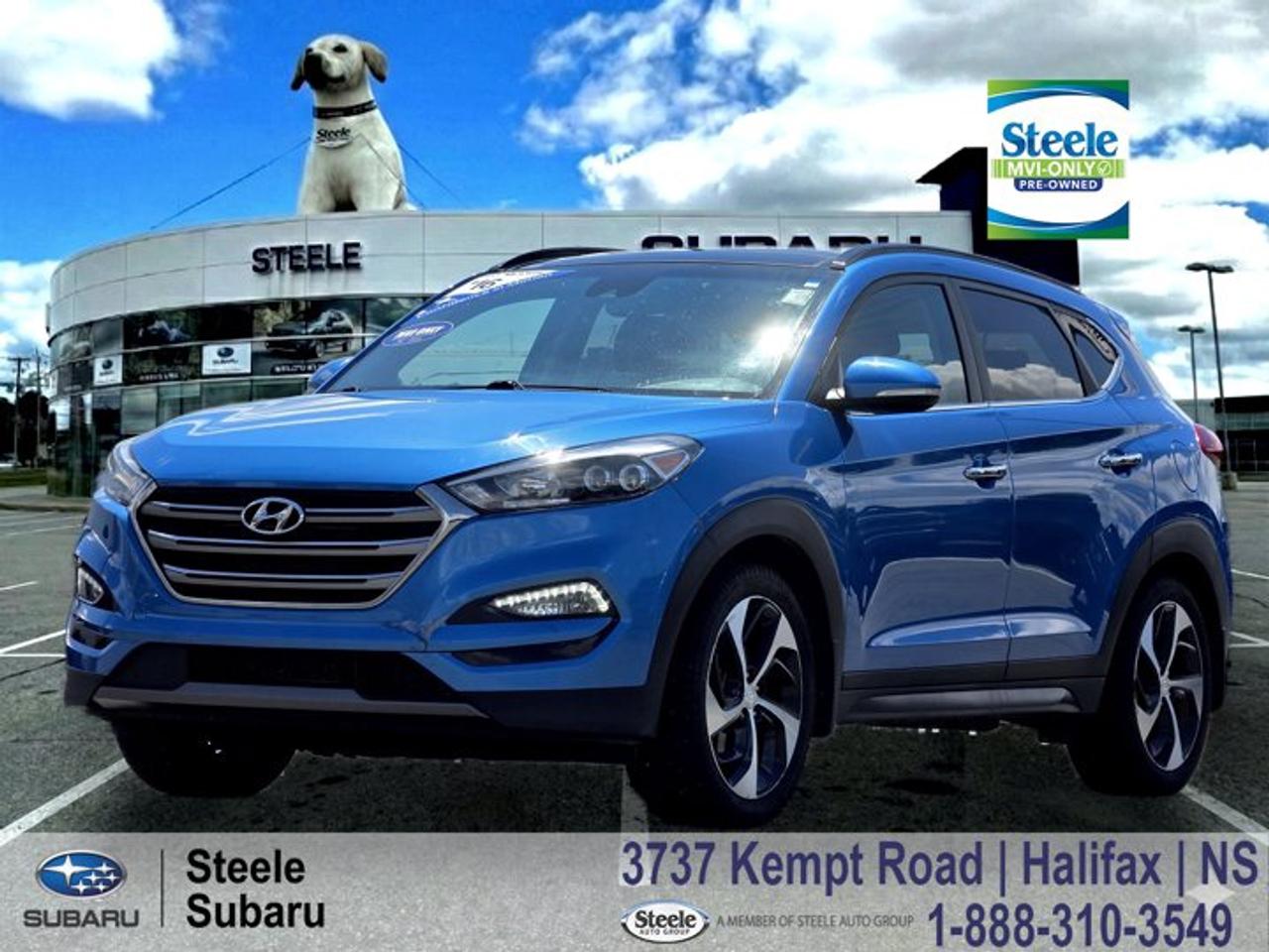 2016 Hyundai Tucson Ultimate 1.6T | AWD | Panoramic Sunroof | Leather Interior | MVI OnlyWith its upscale features and confident AWD capability, this Tucson Ultimate 1.6T is a practical choice for everything from daily Halifax commuting to weekend drives through the Annapolis Valley. Long summer evenings, comfortable seating, and a panoramic sunroof make it easy to enjoy the drive wherever the road leads.The Ultimate trim sits at the top of the Tucson lineup, combining a turbocharged engine, all-wheel drive, and a long list of premium features. Powered by Hyundais 1.6-litre turbocharged GDI engine paired with a 7-speed EcoShift dual-clutch automatic transmission, it delivers responsive acceleration and stable highway manners while remaining comfortable around town. With low mileage for its year and the added confidence of AWD with luxury features, it offers strong value for buyers looking for an affordable SUV that feels a step above the ordinary. Good visibility, versatile cargo space, and a freshly inspected vehicle with a valid 2-year Nova Scotia MVI make it a sensible option for budget-conscious drivers looking to get on the road and enjoy the summer.Performance & Safety All-Wheel Drive system 1.6L turbocharged GDI 4-cylinder engine 7-speed EcoShift dual-clutch automatic transmission Blind Spot Detection Rear Cross-Traffic Alert Lane Departure Warning Autonomous Emergency Braking Rear parking sensors Electronic Stability Control Traction Control System Hillstart Assist Control Downhill Brake ControlComfort & Tech Heated front seats Heated rear seats Heated steering wheel Leather seating surfaces Ventilated front seats Navigation system Premium touchscreen infotainment Apple CarPlay Android Auto Rearview camera Dual-zone automatic climate control Proximity key with push-button start Panoramic sunroof Power drivers seat Power liftgate Infinity premium audio systemContact Steele Subaru in Halifax to schedule a test drive and see if this Tucson Ultimate is the right fit for your needs. Its a practical and well-equipped way to enjoy the rest of the Nova Scotia summer without stretching the budget.MVI ONLYThis vehicle is part of our MVI Only Used Cars inventory  an affordable option for buyers who dont mind a little elbow grease. Like a fixer-upper home, these vehicles might need some TLC after purchase, but theyve all been fully inspected and come with a valid 2-year Nova Scotia Motor Vehicle Inspection (MVI). A copy of the inspection report and a list of any recommended or required work will be provided. We also include a Carfax Vehicle History Report for full transparency. These vehicles are priced for immediate sale and offer a great opportunity for the right buyer to get on the road at a budget-friendly price.Disclaimer: While every effort has been made to identify and disclose known or visible issues during our inspection process, additional repairs may be required. Symptoms such as warning lights, abnormal noises (including squeaks, rattles, or whines), or performance concerns may require further diagnosis. Please note that sealed components such as engines, transmissions, and clutches are not dismantled or internally inspected. It is the sole responsibility of the purchaser to address any repairs or maintenance needs beyond those required to meet the standards of a valid Nova Scotia Motor Vehicle Inspection (MVI). We also recommend that purchasers obtain an independent inspection of the vehicle prior to purchase.