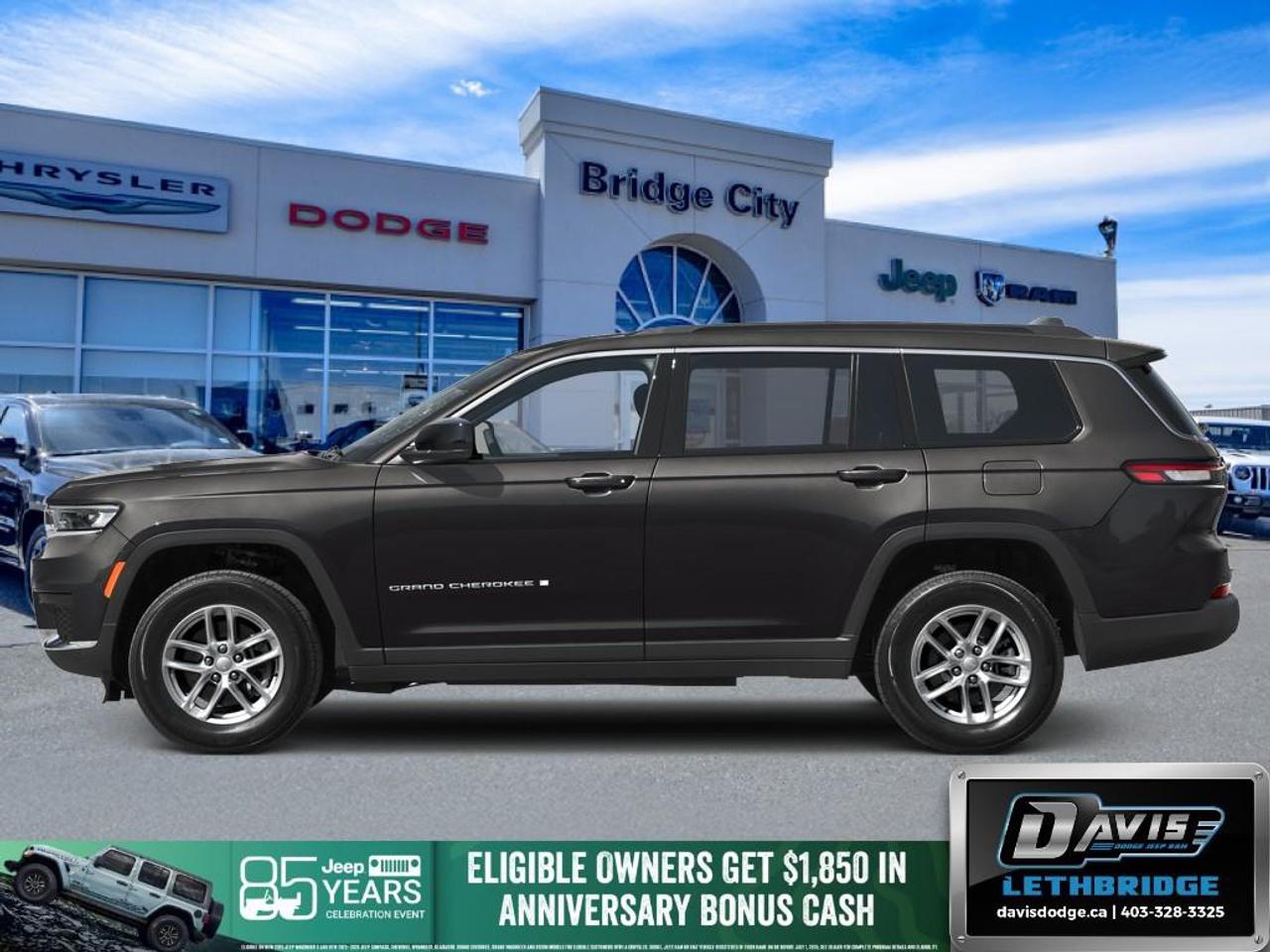<b>Navigation, Power LiftgateRemote Start, Heated Seats, Heated Steering Wheel, Adaptive Cruise Control!</b><br /> <br /> Its spacious interior offers premium craftsmanship, advanced technology, and seating for up to seven passengers.<br /> <br />The 2026 Jeep Grand Cherokee L expands on the Grand Cherokees legacy with three rows of comfort and capability for larger families and adventurous travelers. Its elegant cabin, advanced infotainment system, and impressive array of safety technologies make every drive more enjoyable and connected. Combining luxury, power, and the confidence of Jeeps renowned performance, the Grand Cherokee L is built for those who want more space without sacrificing sophistication.<br /> <br />This Diamond Black SUV has an Automatic transmission and is powered by a 324HP 2.0L 4 Cylinder Engine. <br /> <br /> Our Grand Cherokee L's trim level is Altitude. The exterior commands attention with the Altitude Appearance Package, featuring gloss black aluminum wheels, dark neutral metallic accents, and the convenience of a power liftgate. Inside, the refined cabin features a black headliner and An-Teak interior accents, creating a modern space enhanced by ambient LED interior lighting, heated front seats, and a heated leatherette steering wheel. Technological sophistication is central to the drive, provided by a 12.3 inch touchscreen display with GPS navigation, a wireless charging pad, and a premium six-speaker audio system. Peace of mind comes standard through an advanced safety suite including the Active Driving Assist System, Traffic Sign Recognition, Intersection Collision Assist, and blind spot monitoring. This SUV perfectly combines bold styling with cutting-edge innovations to deliver a confident and connected experience for every driver. This vehicle has been upgraded with the following features: Navigation, Power LiftgateRemote Start, Heated Seats, Heated Steering Wheel, Adaptive Cruise Control, Lane Keep Assist, Collision Mitigation.<br /><br /> <br />To apply right now for financing use this link: <a href=https://lethbridge.davisdodge.ca/free-credit-check/ target=_blank rel=nofollow noopener noreferrer>https://lethbridge.davisdodge.ca/free-credit-check/</a><br /> <br /><br />As a premier Chrysler, Dodge, Jeep and RAM dealership, Davis Dodge proudly offers an extensive selection of new and used vehicles to meet every drivers needs. Customers across Lethbridge, Fort Macleod, Taber, Claresholm, Coaldale, and beyond trust us for daily vehicle specials, certified service and parts, and a seamless online inventory experience. <br /><br /> With competitive financing options and expert support, we make car buying easy and enjoyable. <br /><br /> Ready to hit the road? Schedule your test drive today at Davis Dodge, your trusted Chrysler, Dodge, Jeep and RAM dealer in Lethbridge, Alberta.<br /><br /> Vehicle pricing offer shown expires 2026-07-31. <br /> Come by and check out our fleet of 40+ used cars and trucks and 110+ new cars and trucks for sale in Lethbridge. o~o