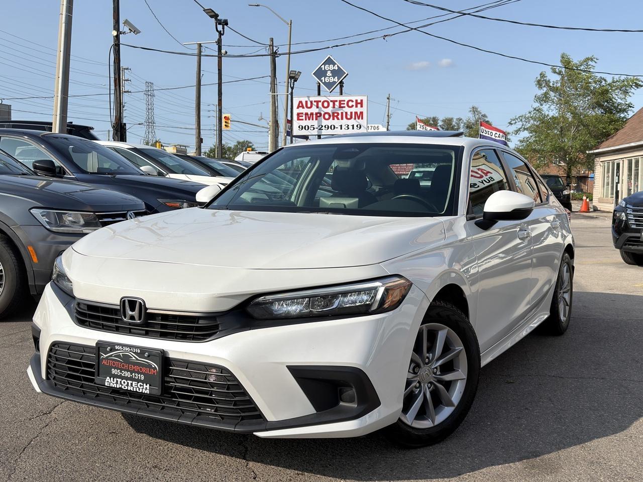 2022 Honda Civic EX Pearl White Sunroof   Honda Sensing   Htd Steer Photo