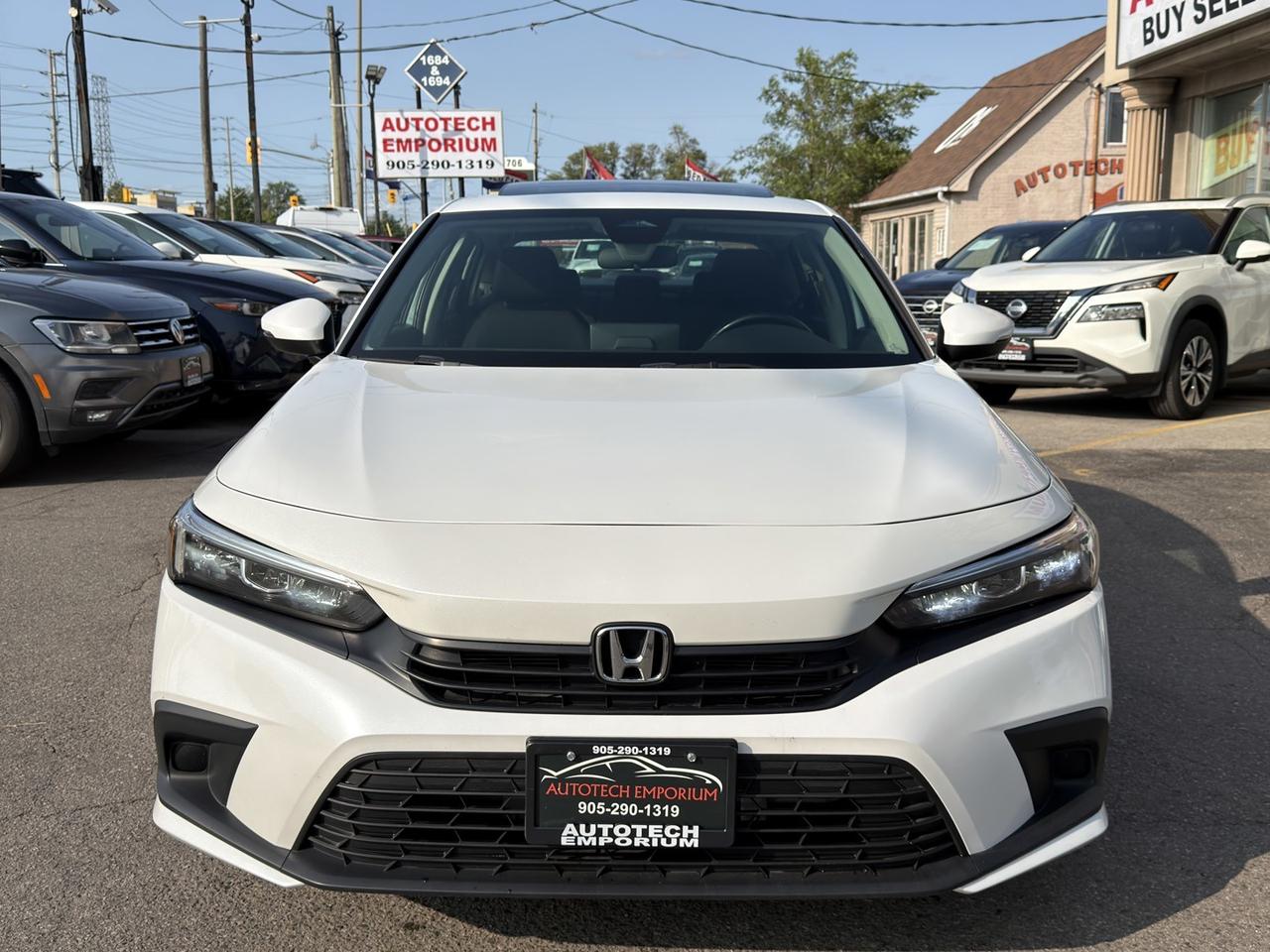 2022 Honda Civic EX Pearl White Sunroof   Honda Sensing   Htd Steer Photo