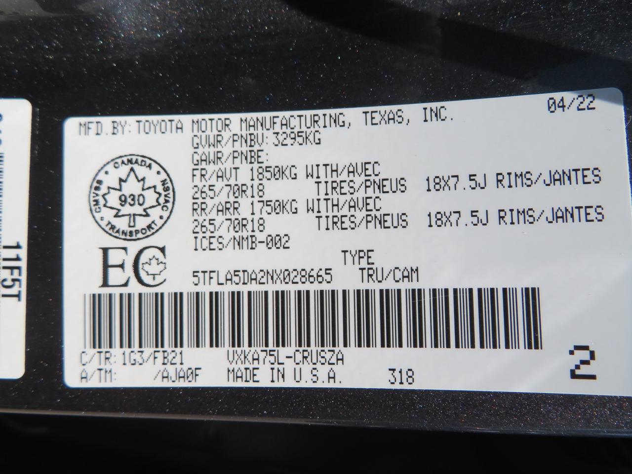 2022 Toyota Tundra 4x4 Double Cab Sr Photo