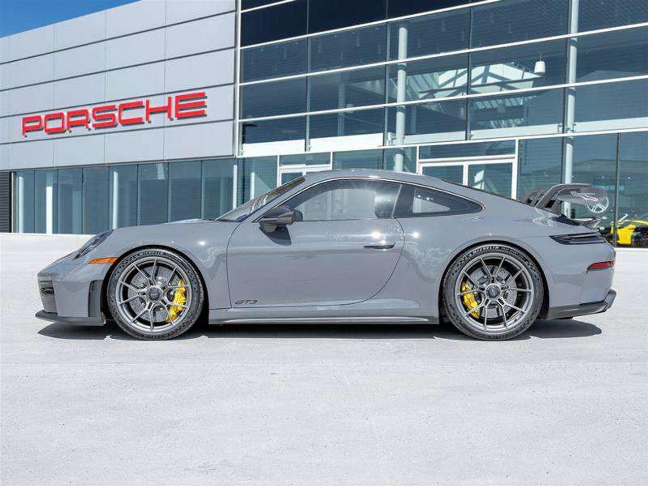 2026 Porsche 911 GT3 Coupe Weissach Pkg Porsche Ceramic Composite Brakes (PCCB) with Calipers in Yellow HD-Matrix Des Photo