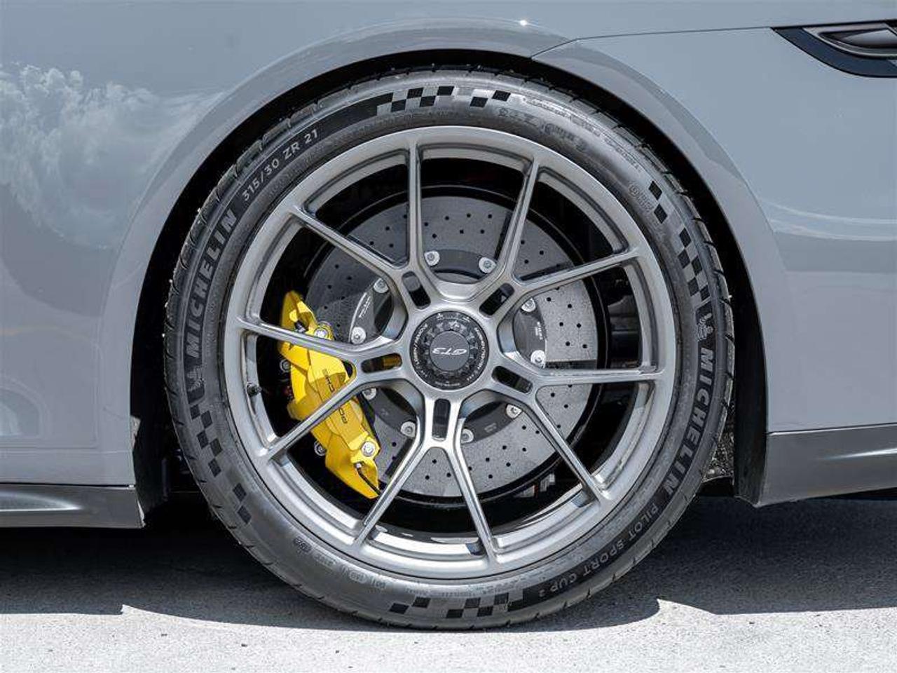 2026 Porsche 911 GT3 Coupe Weissach Pkg Porsche Ceramic Composite Brakes (PCCB) with Calipers in Yellow HD-Matrix Des Photo