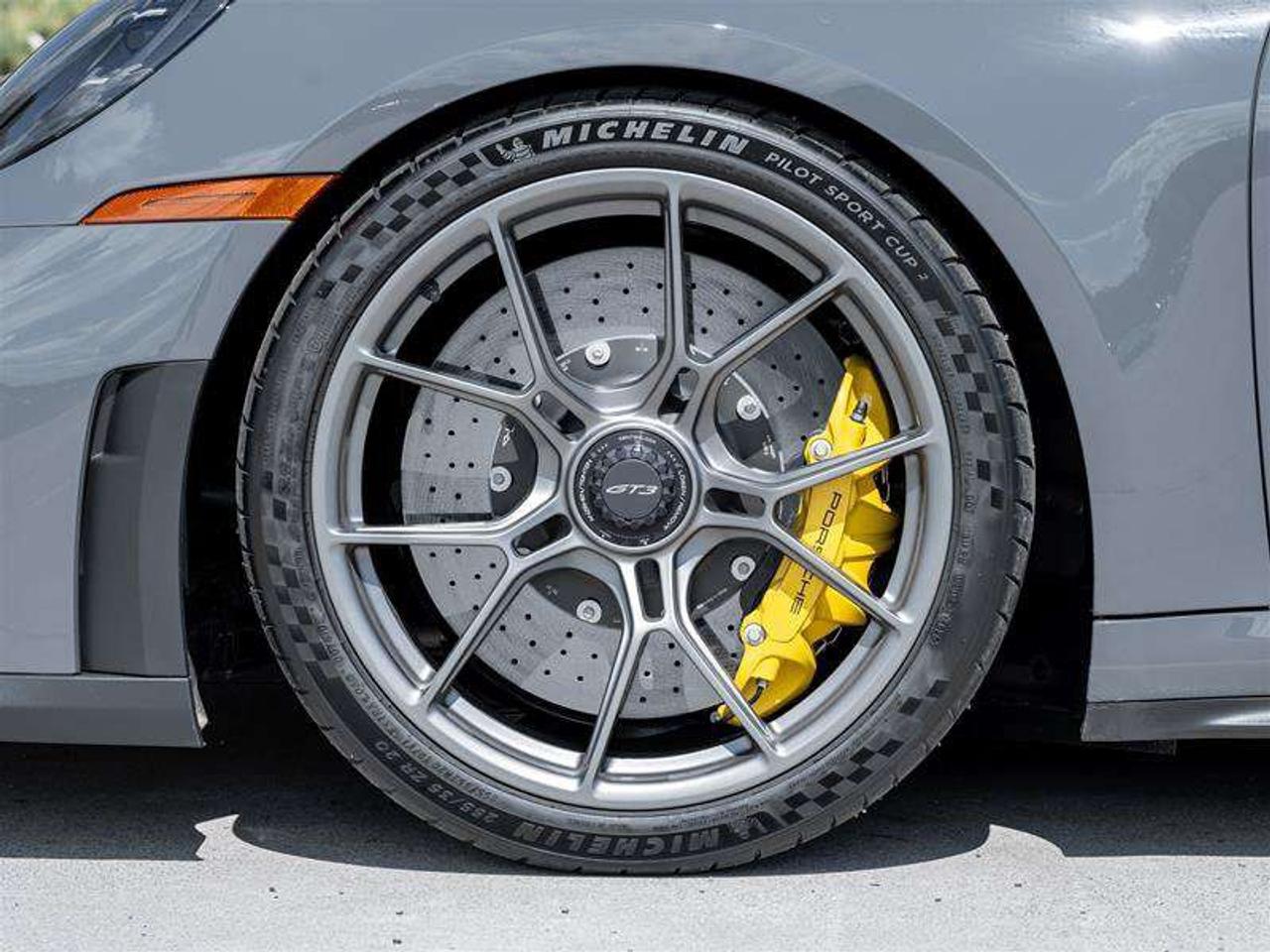 2026 Porsche 911 GT3 Coupe Weissach Pkg Porsche Ceramic Composite Brakes (PCCB) with Calipers in Yellow HD-Matrix Des Photo