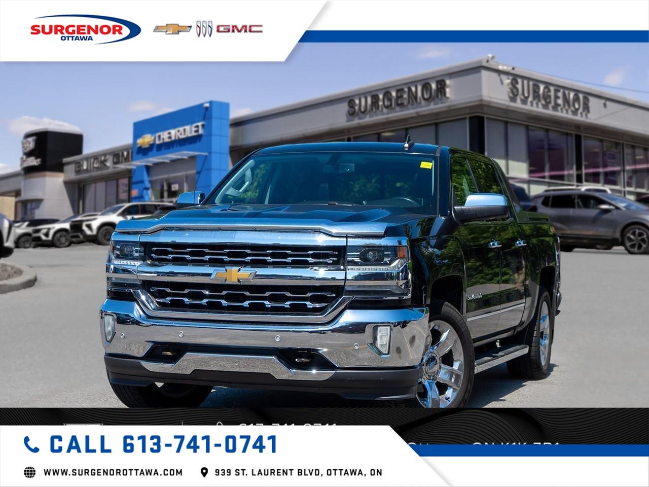 <p>Get behind the wheel of the 2017 Chevrolet Silverado 1500 LTZ Crew Cab Short Box 4-Wheel Drive in a stunning black finish that effortlessly combines rugged capability with sleek design. This 4x4 powerhouse delivers outstanding performance powered by a robust 5.3L 8-Cylinder engine that ensures a commanding presence on and off the road.</p> <p>The Silverado's black exterior is perfectly matched by a refined black interior, offering an atmosphere of luxury and comfort. Enjoy the sophistication of leather seats and a leather steering wheel, as well as the convenience of power seats and heated mirrors that keep frost at bay during colder months. Additionally, this truck comes equipped with heated front seats to enhance your comfort on the go.</p> <p>Stay connected and entertain with ease through its smart device integration, Bluetooth connection, and a Wi-Fi hotspot. The backup camera, keyless entry, and remote start offer enhanced convenience, while satellite radio and cruise control ensure relaxed journeys. Whether its safety or tech features that are on your mind, rest assured with the Silverado's integrated driver assistance and connectivity options.</p> <p>This truck is perfect for those who desire both utility and comfort in their vehicle. Contact Surgenor Chevrolet Buick GMC Cadillac today to learn more about how the 2017 Chevrolet Silverado 1500 LTZ can fit into your lifestyle.</p>