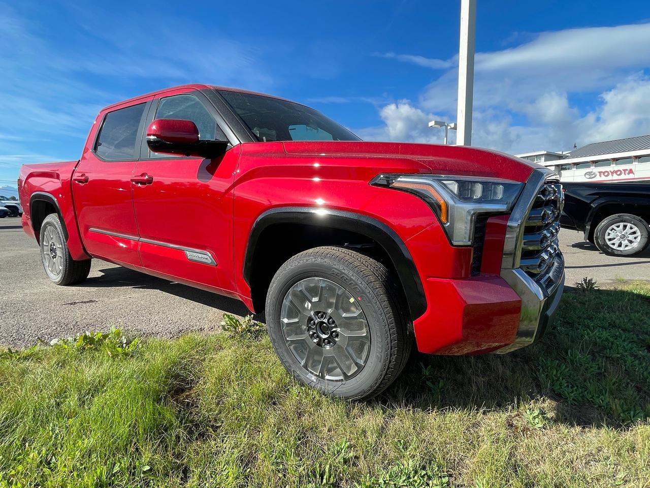 <p>Experience the pinnacle of capability and luxury with the all-new 2026 Toyota Tundra Platinum, now available at Smithers Toyota. This isnt just a truck; its a statement. Designed for those who demand the best, the Tundra Platinum seamlessly blends rugged performance with sophisticated comfort, making every drive, whether its a demanding workday or a weekend adventure, an exceptional experience. From its powerful 3.4L i-FORCE Twin Turbo V6 engine to its meticulously crafted interior, this Tundra is engineered to impress and built to last.</p><p>&nbsp;</p><p>Step inside the 2026 Tundra Platinum and discover a cabin that redefines what a pickup truck can be. Premium leather seating, a heated steering wheel, and a dual-zone automatic climate control system ensure your comfort in any weather. The advanced infotainment system, complete with a head-up display and turn-by-turn navigation, keeps you connected and informed, while the express open/close sunroof adds an airy, open feel. With its array of advanced safety features and towing prowess, the Tundra Platinum is ready for anything you throw at it.</p><p>&nbsp;</p><p>Here are five of the most exciting features of the 2026 Toyota Tundra Platinum:</p><p><br><br></p><ul><li><strong>3.4L i-FORCE Twin Turbo V6 Engine:</strong> Unleash exhilarating power and impressive torque with this advanced twin-turbo V6, engineered for both performance and efficiency.</li></ul><p>&nbsp;</p><ul><li><strong>HEAD-UP DISPLAY:</strong> Keep your eyes on the road while essential driving information, like speed and navigation, is projected directly onto your windshield.</li></ul><p>&nbsp;</p><ul><li><strong>Express Open/Close Sliding and Tilting Glass Sunroof:</strong> Enjoy an open-air feel and enhanced natural light with this premium feature, adding a touch of luxury to every journey.</li></ul><p>&nbsp;</p><ul><li><strong>Aerial View Camera System:</strong> Navigate tight spaces and hitch trailers with confidence thanks to a comprehensive, birds-eye view of your surroundings.</li></ul><p>&nbsp;</p><ul><li><strong>Pre-Collision System (PCS) with Collision Mitigation-Front:</strong> Drive with peace of mind knowing this advanced safety system is actively working to help prevent or mitigate frontal collisions.</li></ul><p><br><br></p><p><strong><em>Powered by AutoIntelligence&trade;</em></strong></p><p>&nbsp;</p><p>Vehicle information has been generated using artificial intelligence and is provided for informational purposes only. While efforts are made to ensure accuracy, please confirm all details directly with the dealer.</p><p>&nbsp;</p>