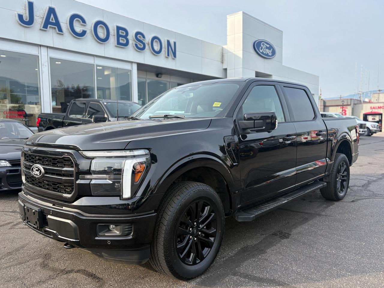 <p>Turn heads with this 2025 Ford F-150 Lariat, a truck that blends upscale style with true work-ready capability. Wrapped in a bold Black exterior, this Lariat trim brings a premium look inside and out. With only 24,295 km on the odometer, it is in excellent condition and priced to move. Highlights include leather-appointed heated and cooled seats, adaptive cruise control, and a powerful, efficient EcoBoost engine ready for towing or daily driving. This F-150 is comfortable, capable, and ready for its next owner. Head to Jacobson Ford today and take this Lariat for a test drive!</p>