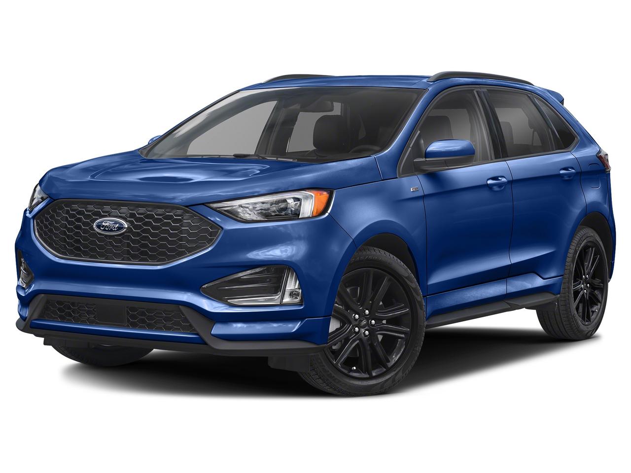 THE PRICE YOU SEE, PLUS GST. GUARANTEED!APPLE CARPLAY/ANDROID AUTO COMPATABLE! 2.0 LITER ECOBOOST, 8 SPEED AUTO, ST-LINE TRIM(250a), EBONY ACTIVE-X SEATS W/ RED STITCH, HEATED FRONT SEATS, COLD WEATHER PKG, HEATED STEERING WHEEL, PANORAMIC MOONROOF, ADAPTIVE CRUISE W/STOP & GO, SYNC 4a INFOTAINMENT SCREEN, LED LIGHTS.      The 2024 Ford Edge ST-Line with the 250A package is a stylish and sporty midsize SUV designed to offer a blend of performance, comfort, and advanced features. Equipped with the 2.0-liter EcoBoost engine, it delivers a balance of power and fuel efficiency, providing spirited acceleration and responsiveness suitable for both city driving and highway cruising. The 250A package typically enhances the vehicle with premium features such as upgraded interior materials, advanced technology, and additional convenience options, elevating the overall driving experience. The Cold Weather Package further adds to its appeal by including features like heated seats, a heated steering wheel, and possibly heated mirrors, making winter driving more comfortable and safer. The ST-Line trim accentuates a sporty aesthetic with unique exterior styling elements, sport-tuned suspension, and interior touches that give it a more dynamic look and feel. Overall, the 2024 Edge ST-Line with these options combines stylish design, practical winter features, and lively performance, making it an attractive choice for drivers seeking versatility and modern amenities.Do you want to know more about this vehicle, CALL, CLICK OR COME ON IN!*AMVIC Licensed Dealer; CarFax and Full Mechanical Inspection Included.