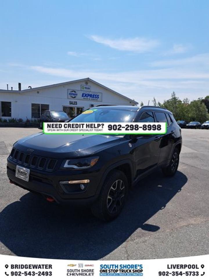 Awards: * 2018 KBB.com 10 Best All-Wheel-Drive Vehicles Under $25,000 * 2018 KBB.com 10 Most Awarded Brands Recent Arrival! Diamond Black Crystal Pearlcoat 2018 Jeep Compass Trailhawk Fresh MVI 4WD 9-Speed Automatic I4 Clean Car Fax, 4WD, 1-Year SiriusXM Guardian Subscription, 5-Year SiriusXM Traffic Subscription, 5-Year SXM Travel Link Subscription, 6 Speakers, 8.4 Touchscreen, Advanced Brake Assist, Advanced Safety & Lighting Group, Air Conditioning, Alloy wheels, Auto High-Beam Headlamp Control, Auto-Dimming Rear-View Mirror, Bi-Xenon High-Intensity Discharge Headlamps, Black Roof, Dual front impact airbags, Dual-Pane Panoramic Sunroof, Electronic Stability Control, Forward Collision Warning/Active Braking, Front dual zone A/C, Front Heated Seats, GPS Navigation, HD Radio, Heated Steering Wheel, Knee airbag, Lane Departure Warning/Lane Keep Assist, Leather Interior Group, Leather-Faced Seats w/Perforation, Leather-Wrapped Steering Wheel, Navigation Group, Occupant sensing airbag, Outside temperature display, Overhead console, Panic alarm, ParkView Rear Back-Up Camera, Power 4-Way Lumbar Adjust, Power 8-Way Driver/Manual 6-Way Pass Seat, Power door mirrors, Power Liftgate, Radio: Uconnect 4 w/7 Display, Radio: Uconnect 4C Nav w/8.4 Display, Rear window defroster, Remote keyless entry, Remote Start System, Roof rack: rails only, Security Alarm, SiriusXM Traffic, SiriusXM Travel Link, Speed control, Traction control, Turn signal indicator mirrors, Variably intermittent wipers, Windshield Wiper De-Icer.