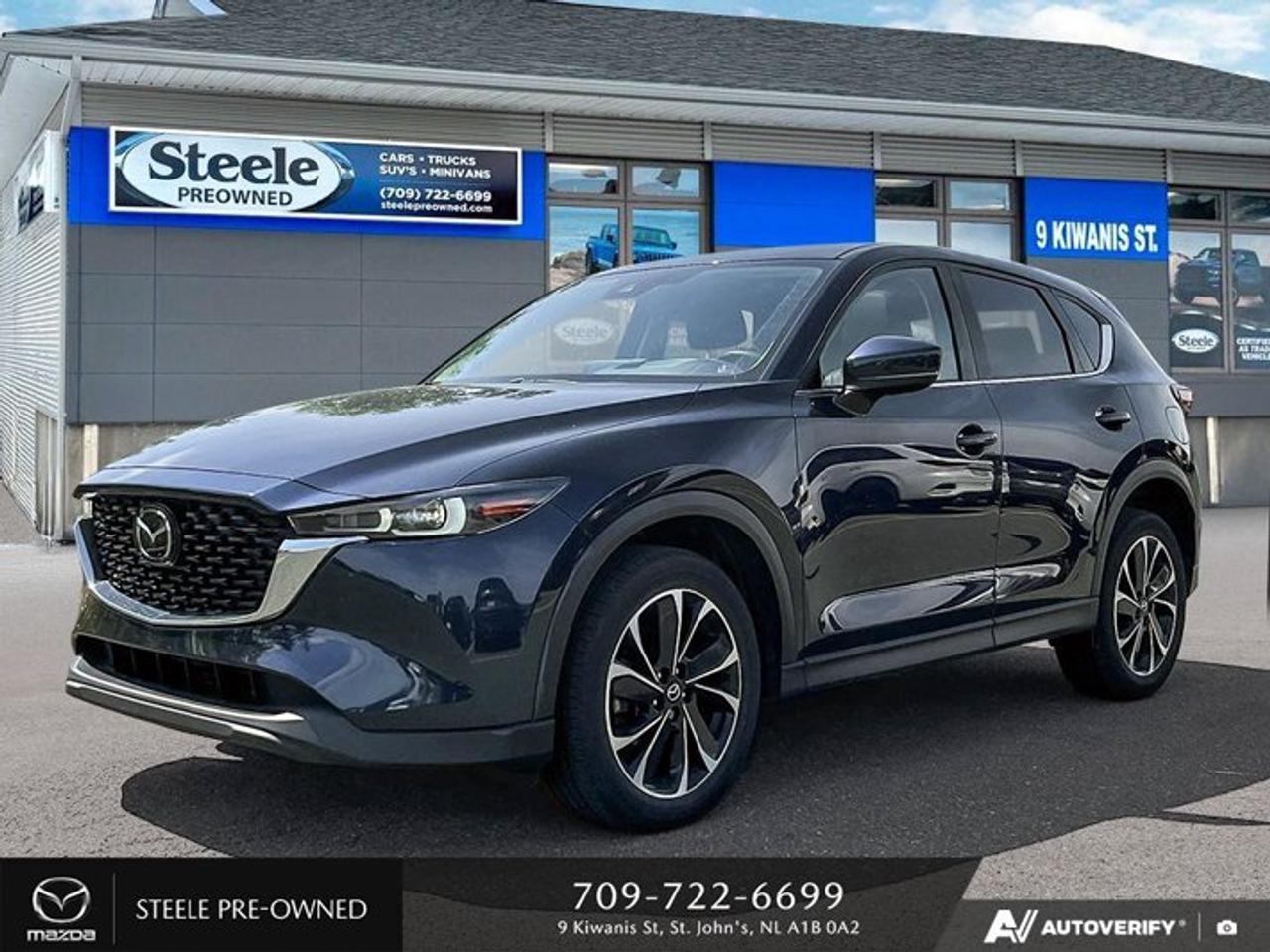 This Used 2023 Mazda CX-5 GT is a top-of-the-line SUV that offers both style and performance. With only 32,500 kilometers on the odometer, this vehicle comes equipped with a powerful Gasoline Engine: Regular Unleaded I-4 2.5 L/152 and AWD 6-Speed Automatic w/OD transmission, making it perfect for tackling any road conditions. The city KM/L of 10 and highway KM/L of 8 ensure that youll enjoy great fuel efficiency no matter where your adventures take you. In addition to its impressive performance capabilities, this Mazda CX-5 GT also features a range of luxurious options designed to enhance your driving experience. From the advanced Radio system with Bose Premium Sound System to the heated/ventilated front seats with adjustable power settings, this vehicle offers comfort and convenience at every turn. Whether youre looking for cutting-edge technology or premium comfort features, this Used Mazda CX-5 GT has everything you need for an exceptional driving experience. Visit Steele Mazda St. Johns today to test drive this incredible SUV and discover all it has to offer!
