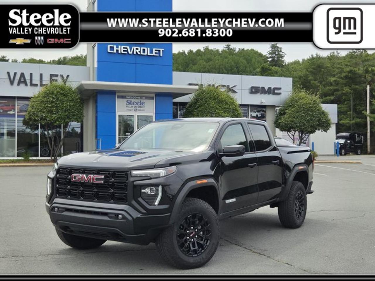 TRANSMISSION, 8-SPEED AUTOMATIC, 8L80 (STD), REAR AXLE, 3.42 RATIO, PREFERRED PACKAGE includes (A2X) 8-way power driver seat, (AL9) Power lumbar Driver seat and (KA1) heated driver and passenger seats, ONYX BLACK, LICENSE PLATE KIT, FRONT, ENGINE, TURBOMAX (310 hp [231 kW] @ 5600 rpm, 430 lb-ft of torque [583 Nm] @ 3000 rpm) (STD), CONVENIENCE PACKAGE includes (DEG) Driver and front passenger sliding visor with illuminated vanity mirrors, (T40) LED front fog lamps, (CJ2) dual zone automatic climate control, (KI6) 120-volt power outlet rear of console, (KC9) 120-volt bed-mounted power outlet, (BTV) Remote Start, (DD8) inside rear view auto-dimming mirror, (N37) manual tilt/telescoping steering column, (UBI) 2-USB Charge Only, rear of console, (BDR) Tailgate keyed cylinder lock, (BPC) MultiStow Tailgate, (C75) Front interior courtesy light with dual reading light and (PPA) EZ-Lift and Lower tailgate, Wireless Apple CarPlay/Wireless Android Auto, Windows, remote Express-Down, all windows, Windows, power with driver Express-Up and Down. This GMC Canyon has a strong Turbocharged Gas I4 2.7L/ engine powering this Automatic transmission.*This GMC Canyon Elevation Has Everything You Want *Window, power with front passenger Express-Down, Wi-Fi Hotspot capable (Terms and limitations apply. See onstar.ca or dealer for details.), Wheels, 18 x 8.5 (45.7 cm x 21.6 cm) Gloss Black Finish Aluminum, Wheel, spare, 17 x 8 (43.2 cm x 20.3 cm) steel, Wheel opening mouldings, Visors, driver and front passenger vanity mirrors, Vehicle health management provides advanced warning of vehicle issues, USB Ports, 2 (first row) Charge/Data ports located on front console, USB Ports, 1, centre console charge only, rear, Transfer case, single speed electronic Autotrac with push button control, Trailering App, System includes checklist, trailer maintenance reminders, trailer security alerts, trailer mileage, tow/haul reminder and trailer electrical diagnostics (Included and only available with (ZL6) ProGrade Trailering System.), Tires, 265/65R18SL all-terrain, black wall, Tire, spare P265/70R17SL all-season, blackwall, Tire Pressure Monitoring System, Tire Fill Alert provides an audible indication when tire pressure is added to a tire that is low. Aids to achieve optimal tire pressure, Theft-deterrent system, unauthorized entry, Teen Driver a configurable feature that lets you activate customizable vehicle settings associated with a key fob, to help encourage safe driving behaviour., Taillamps, LED rear combination, Tailgate, remote locking, Suspension, Off-Road, 2 factory installed lift and widened track.* Stop By Today *A short visit to Steele Valley Chevrolet Buick GMC Cadillac located at 9184 Commercial Street, New Minas, NS, NS B4N3V9 can get you a trustworthy Canyon today!*Disclaimer*Please verify all information with a Steele Valley representative.