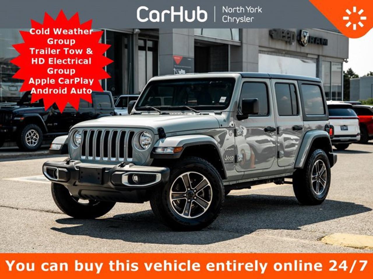 Used 2023 Jeep Wrangler Sahara Cold Weather Group Trailer Tow & HD Electrical Group Apple CarPlay for sale in Thornhill, ON