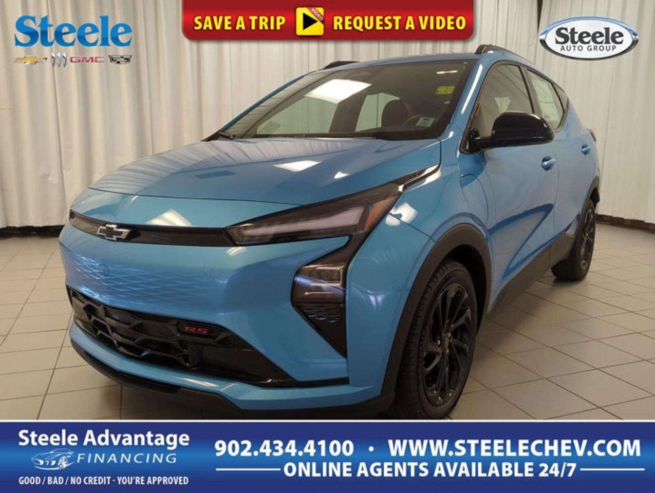 Experience modern electric driving in the 2027 Chevrolet Bolt RS at Steele Chevrolet Buick GMC in Dartmouth. This fully electric SUV pairs bold Blue exterior paint with a Black interior and practical four-door versatility. With automatic operation and front-wheel drive, it delivers smooth daily travel, quiet performance, and the impressive range many Canadian drivers want.The 2027 Chevrolet Bolt RS is built for drivers who want easy urban mobility and confident highway comfort in a fully electric package. Its compact SUV shape makes it simple to park and easy to live with, while the electric powertrain brings instant response and a refined feel on every trip.FEATURES OF THE Bolt RSSporty RS appearance with bold detailsFully electric driving with quiet operationFour-door SUV practicality for daily useAutomatic driving feel with instant responseELECTRIC VEHICLE FEATURESFully electric power for zero tailpipe emissionsImpressive driving range for daily commutingInstant torque for smooth city accelerationQuiet operation enhances every driveADVANCED SAFETY FEATURESFour-door design supports easy passenger accessFront-wheel drive adds steady road mannersResponsive electric power supports smooth controlCompact SUV size helps urban manoeuvringPERFORMANCE AND EFFICIENCYElectric motor delivers immediate power responseAutomatic operation makes driving simple and smoothFront-wheel traction suits everyday Canadian drivingFully electric design reduces fuel station stopsCOMFORT AND CONVENIENCEBlack interior offers clean modern styleFour doors improve entry and exitCompact SUV shape suits busy city lifeQuiet cabin feel supports relaxed commutingTECHNOLOGY AND CONNECTIVITYElectric driving display supports energy awarenessAutomatic operation simplifies everyday vehicle useModern cabin layout promotes easy interactionEfficient electric system supports smart mobilityCARGO SPACESUV body style adds useful cargo flexibilityRear area suits errands and bagsFour-door layout helps loading passengers easilyPractical shape supports everyday carrying needsWHAT OTHER OWNERS LIKEImpressive electric range for daily drivingQuiet ride with smooth power deliveryEasy manoeuvrability in urban environmentsPractical SUV versatility for regular useFinished in Blue, this 2027 Chevrolet Bolt RS brings fresh style to the fully electric SUV segment. The colour gives it a lively road presence, while the Black interior keeps the cabin looking clean and timeless. It is a smart fit for drivers who want a modern vehicle that feels easy to use every day.Because this Chevrolet Bolt RS is fully electric, it stands out as a practical choice for commuting, errands, and weekend travel alike. Electric power means immediate response from a stop, calm highway cruising, and a driving experience that feels smooth and advanced. For many shoppers, that mix of efficiency and refinement is exactly the appeal.Its front-wheel-drive layout supports predictable handling in a wide range of conditions, and the automatic driving experience makes every trip more relaxed. In traffic, around town, or on longer routes, the 2027 Chevrolet Bolt RS offers the kind of seamless power delivery that helps make electric driving feel natural from the first kilometre.This fully electric SUV also brings the day-to-day usefulness that drivers expect from a modern Chevrolet. Four doors make family use and passenger access simple, while the SUV profile helps with cargo needs without making the vehicle feel oversized. It is well suited to life in Dartmouth, where easy manoeuvrability and practical space both matter.For drivers ready to move into a fully electric future, this 2027 Chevrolet Bolt RS offers impressive range, smooth electric performance, practical SUV utility, and confident everyday comfort. Available now at Steele Chevrolet Buick GMC in Dartmouth, it is an excellent opportunity to enjoy efficient all-electric driving in a stylish and versatile package.This 2027 Chevrolet Bolt RSs VIN is: 1G1FZ6EV3VF115776 .