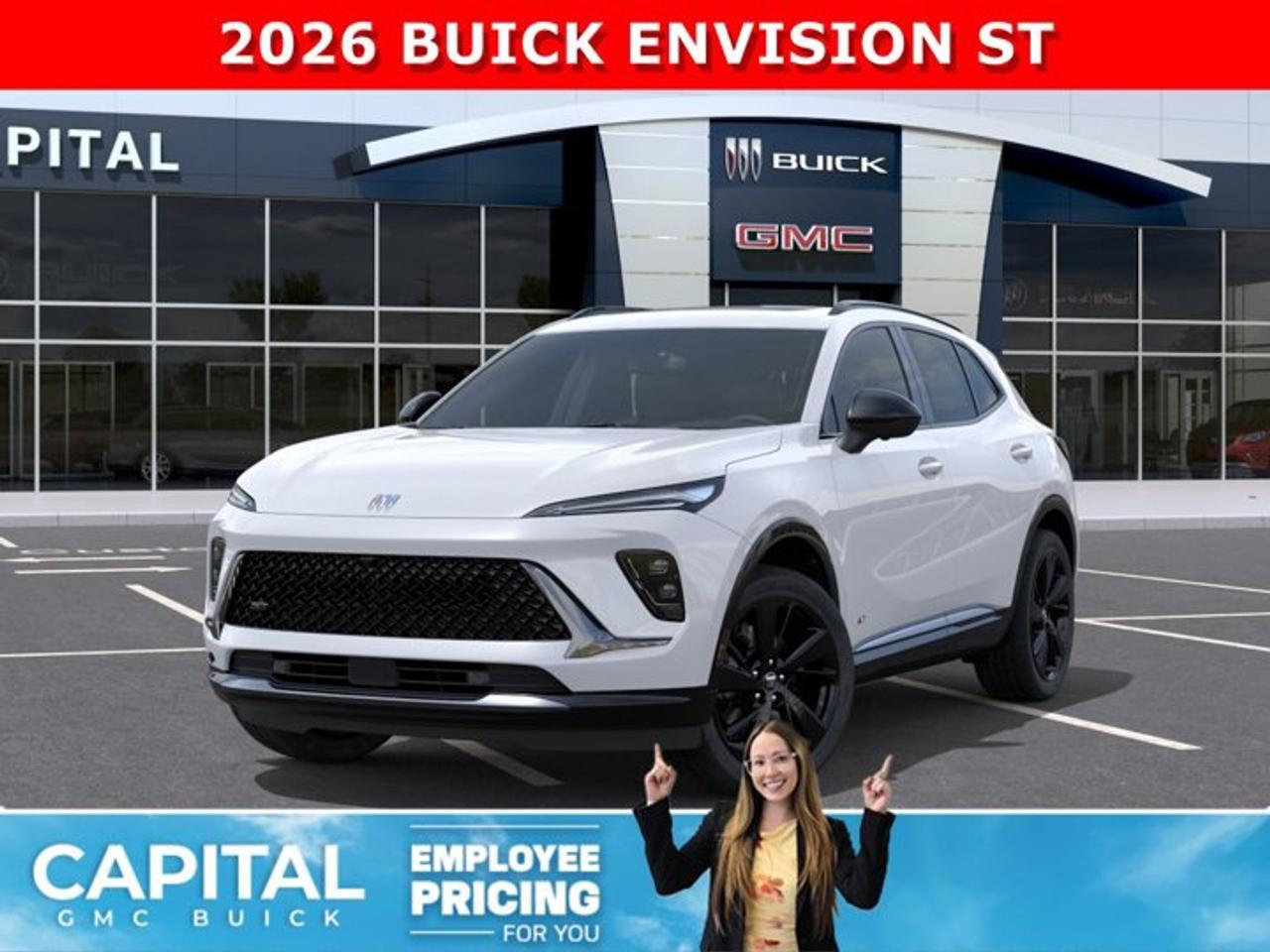 Check out this 2026 Buick Envision Sport Touring! Equipped with options like Power Sliding Moonroof, Memory Seats, Ultra-Wide 30 Diagonal Screen, Heated Front and Rear Seats, Heated Steering, Adaptive Cruise Control, Handsfree Power Liftgate, 360 Cam, Heads-up Display, Remote Start, and so much more... Call Now!Ask for the Internet Department for more information or book your test drive today!AMVIC Licensed Dealer - Licence Number B1044900