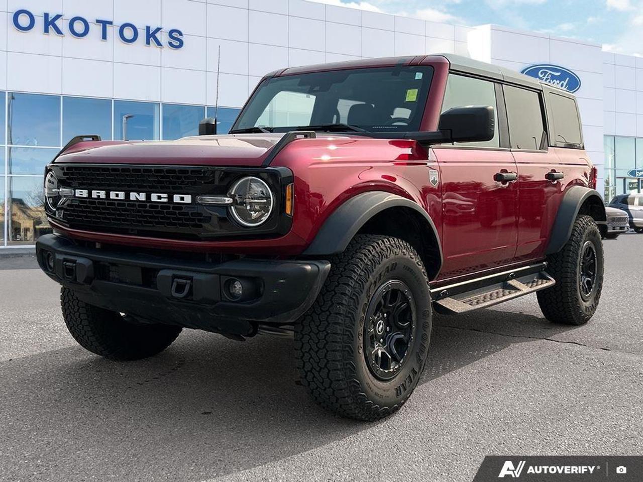 <p>Our 2025 Ford Bronco Big Bend 4 Door 4X4 with the Black Diamond, Black Appearance, and Sasquatch Packs helps get adventures off to a great start in Race Red! Powered by a TurboCharged 2.3 Litre EcoBoost 4 Cylinder supplying 300hp to a 7 Speed Manual transmission. This Four Wheel Drive SUV also sees approximately 13.1L/100km on the highway while rocking our Black Diamond Pack. It adds an advanced 4X4 system, powder-coated steel bumpers, rock rails, steel bash plates, fog lamps, gloss-black wheels, and a locking rear axle to LED lighting, tow hooks, heated power mirrors, swing-out tailgate, and removable top/doors for open-air thrills.</p><p>To ensure peace of mind on the road, our team and certified technicians went thoroughly through the vehicle.</p><ul><li><p>Completed a certified pre-owned inspection.</p></li><li><p>Performed a fresh engine oil and filter change using 5W-30 oil and reset the oil life to 100%.</p></li><li><p>Replaced the windshield through a professional sublet glass service.</p></li><li><p>Verified locking wheel nuts with the key securely stored in the glove box.</p></li><li><p>Applied security etching to protect your investment.</p></li></ul><p>The Carfax report confirms a single previous owner with a clean record in Alberta, alongside balanced brake linings measuring 10 to 11 mm and tire tread depths sitting at a healthy 15/32. Open manufacturer recalls were carefully checked during our reconditioning process to ensure safety standards are fully met.</p><ul><li><p><strong>4x4 Capability</strong>: Delivers reliable traction and control when tackling changing weather and rough terrain.</p></li><li><p><strong>EcoBoost Performance</strong>: Offers responsive power paired with efficiency for your daily commutes and weekend escapes.</p></li><li><p><strong>Ample Ground Clearance</strong>: Designed to easily navigate uneven trails and deep snow without a hitch.</p></li><li><p><strong>Spacious Cargo Area</strong>: Provides practical room for all your adventure gear and daily luggage.</p></li><li><p><strong>Touchscreen Infotainment</strong>: Keeps your media, navigation, and contacts easily accessible at your fingertips.</p></li><li><p><strong>Smartphone Integration</strong>: Allows seamless, hands-free connectivity to your favorite apps while driving.</p></li></ul><p>Text or Call us today at Okotoks Ford Lincoln for a personalized video walk-around or to book your test drive of this vehicle.</p>