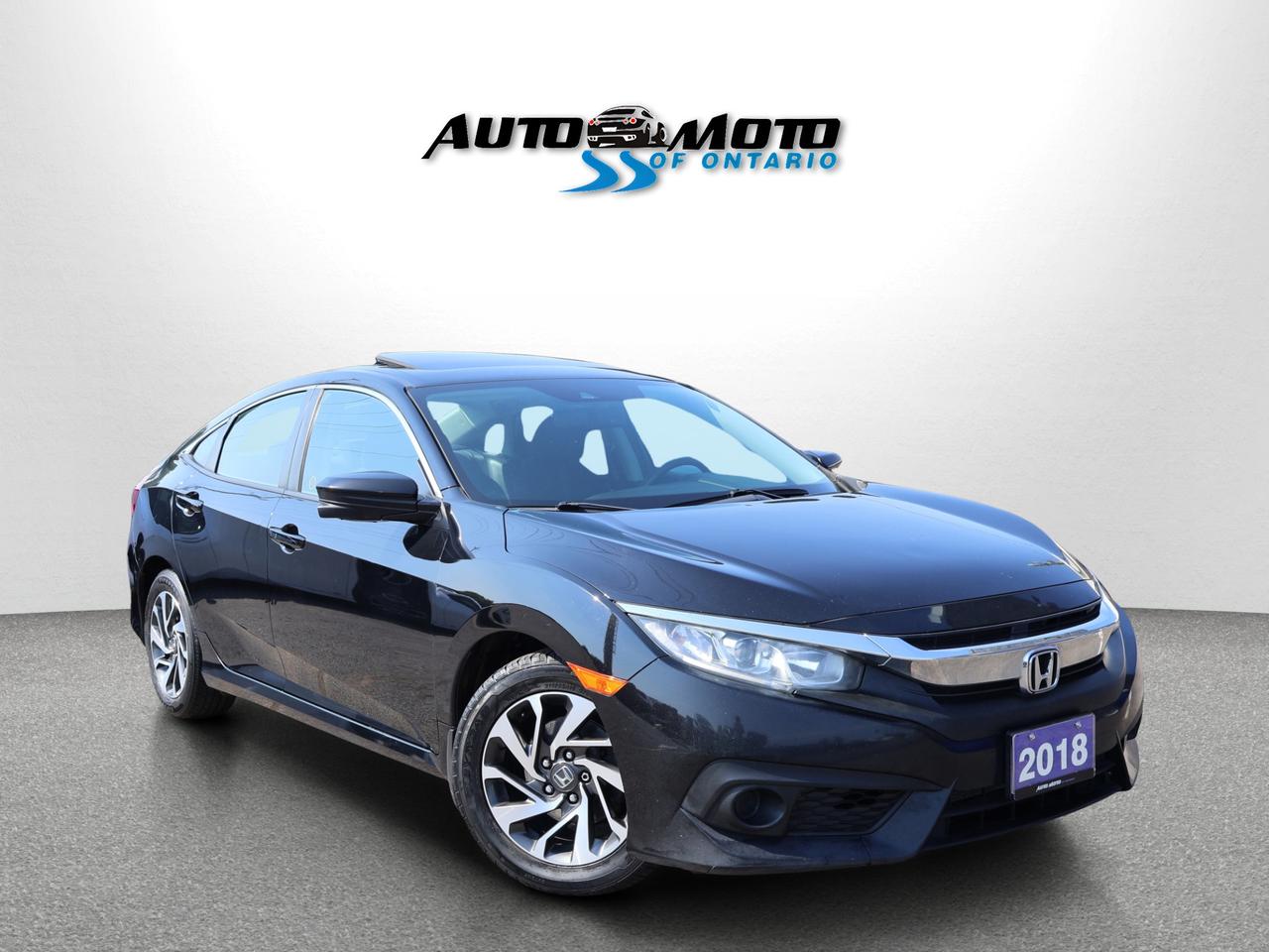Used 2018 Honda Civic EX CERTIFIED *ACCIDENT FREE* CAMERA BLUETOOTH HEATED SEATS SUNROOF CRUISE ALLOYS for sale in Burlington, ON
