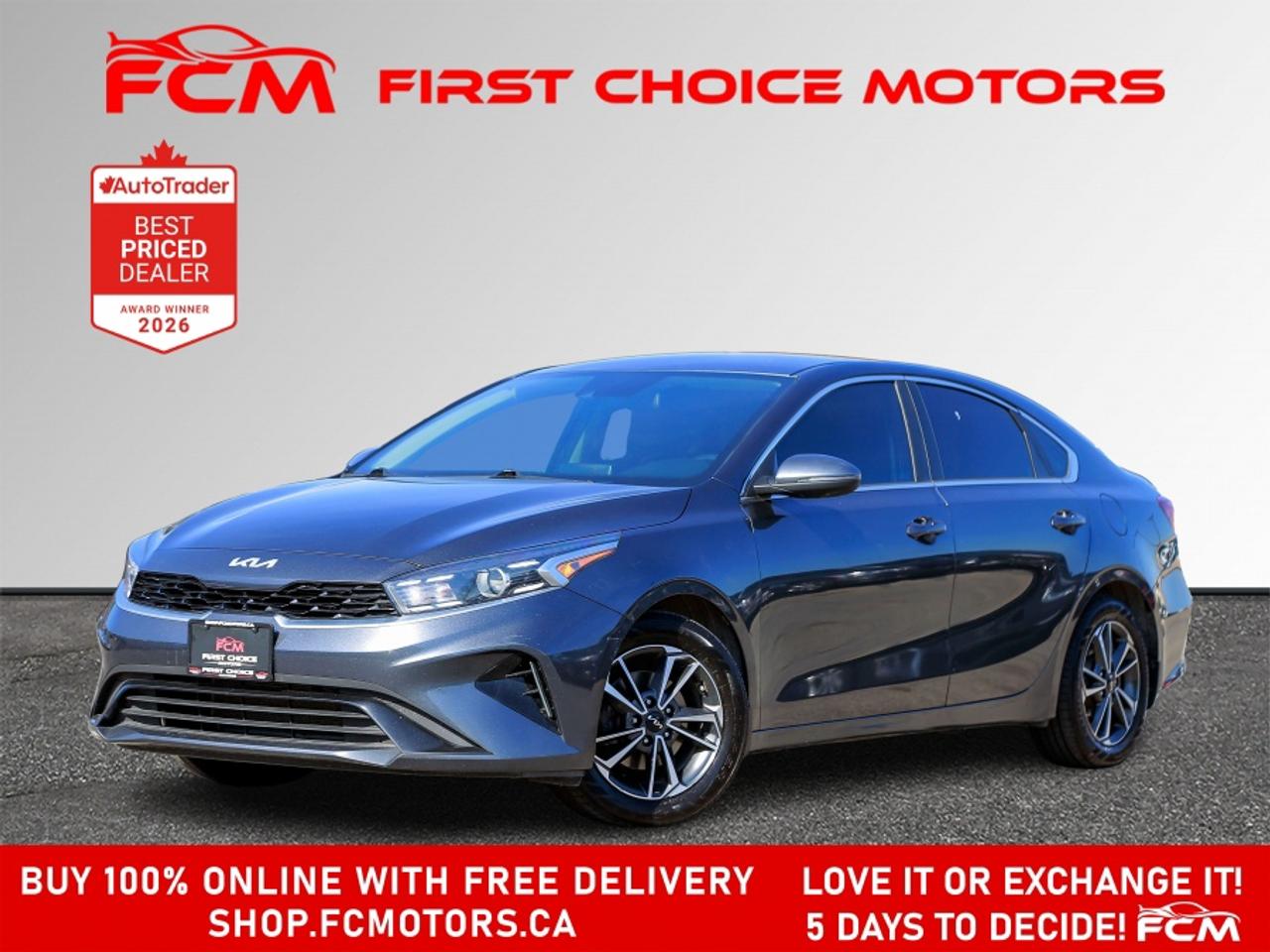 ** ** SPECIAL LIMITED TIME OFFER ** ** PURCHASE ANY VEHICLE THIS WEEK AND RECEIVE 4 BRAND-NEW ALL-SEASON TIRES AT NO ADDITIONAL COST!!! DON   T MISS THIS EXCLUSIVE CHANCE TO UPGRADE YOUR RIDE AND STAY PREPARED FOR ANY WEATHER!!! <br><br>EXCITING NEWS FROM FIRST CHOICE MOTORS! Our brand-new online showroom is now open to the public, bringing the ultimate car shopping experience right to your fingertips! Enjoy a 100% online car shopping experience, with over 500 certified vehicles in stock, comprehensive protection plans, and thousands of new auto parts & accessories available! Plus, for a limited time, were offering FREE deliveries across Ontario on all vehicle purchases! Dont miss out   visit Shop.fcmotors.ca to find and upgrade your perfect vehicle today!<br><br>Welcome to First Choice Motors, the largest car dealership in Toronto of pre-owned cars, SUVs, and vans priced between $5000-$15,000. With an impressive inventory of over 300 vehicles in stock, we are dedicated to providing our customers with a vast selection of affordable and reliable options. <br><br>Were thrilled to offer a used 2022 Kia Forte EX, grey color with 155,000km (STK#10029) This vehicle was $15990 NOW ON SALE FOR $13990. It is equipped with the following features:<br>- Automatic Transmission<br>- Heated seats<br>- Bluetooth<br>- Apple CarPlay<br>- Reverse camera<br>- Alloy wheels<br>- Power windows<br>- Power locks<br>- Power mirrors<br>- Air Conditioning<br><br>At First Choice Motors, we believe in providing quality vehicles that our customers can depend on. All our vehicles come with a 36-day guarantee on all safety related items. We also offer additional warranty options up to 5 years for our customers who want extra peace of mind.<br><br>Furthermore, all our vehicles are sold fully certified with brand new brakes rotors and pads, a fresh oil change, and brand new set of all-season tires installed & balanced. You can be confident that this car is in excellent condition and ready to hit the road.<br><br>At First Choice Motors, we believe that everyone deserves a chance to own a reliable and affordable vehicle. Thats why we offer financing options with low interest rates starting at 7.9% O.A.C. Were proud to approve all customers, including those with bad credit, no credit, students, and even 9 socials. Our finance team is dedicated to finding the best financing option for you and making the car buying process as smooth and stress-free as possible.<br><br>Our dealership is open 7 days a week to provide you with the best customer service possible. We carry the largest selection of used vehicles for sale under $9990 in all of Ontario. We stock over 300 cars, mostly Hyundai, Chevrolet, Mazda, Honda, Volkswagen, Toyota, Ford, Dodge, Kia, Mitsubishi, Acura, Lexus, and more. With our ongoing sale, you can find your dream car at a price you can afford. Come visit us today and experience why we are the best choice for your next used car purchase!<br><br>All prices include $22.00 OMVIC Fee.  Excludes, license plates, ownership registration and ONTARIO HST (13%)<br>*No Credit Card payments can be accepted for Vehicle Purchases*