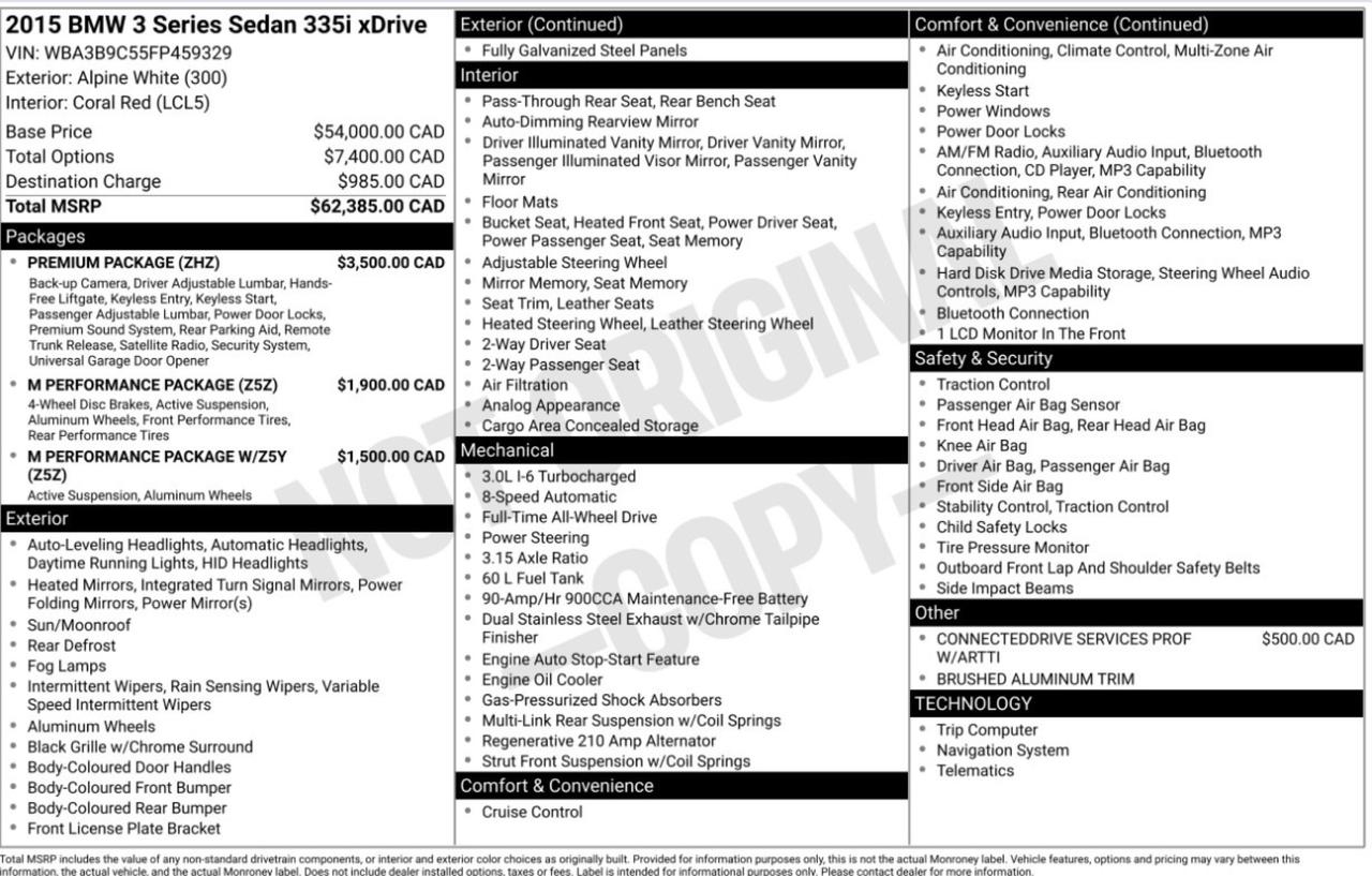 2015 BMW 3 Series 335i xDrive
