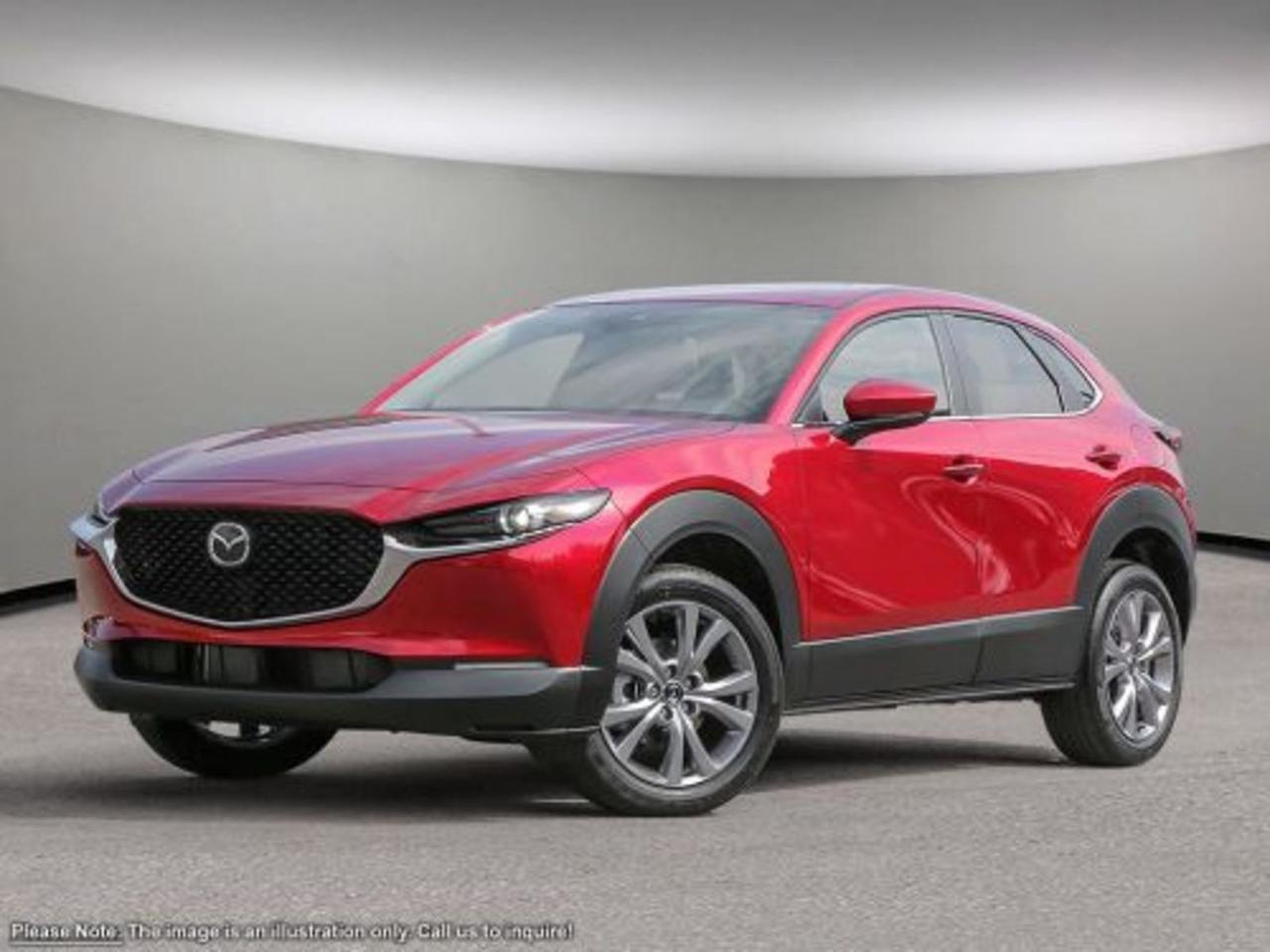 Discover confidence and style with this pre-owned 2024 Mazda CX-30 GS AWD in stunning Red. Powered by Mazdas efficient 2.5L SKYACTIV-G engine paired with a smooth 6-speed automatic transmission, this AWD SUV offers agile handling and all-weather capability. Enjoy heated front seats, dual-zone automatic climate control, and advanced safety features like blind-spot monitoring, lane departure warning, and forward collision mitigation for peace of mind on every drive. With premium touches like an 18 alloy wheels, LED headlights, a responsive infotainment system, and keyless entry with push-button start, its ready to elevate your daily adventures. Dont miss outexperience the perfect blend of performance, comfort, and technology today!Go Mazda is an AMVIC licensed businessThis vehicle was previously used as a Rental