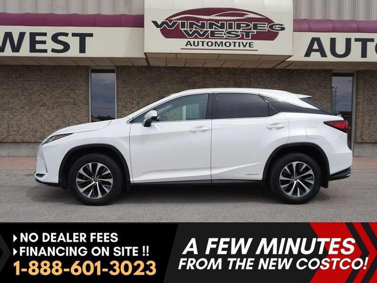 *** Dealer arranged financing on site! Quick, Simple,  no calls or waiting on bank appointments required!! Drive away today ***   NO ADMINISTRATION FEES!!NO ADMINISTRATION FEES!!*** Dealer-arranged financing on site! Quick, Simple, no calls or waiting on bank appointments required!! Drive away today ***  

STUNNING 2022 LEXUS RX450H Loaded with * * * PREMIUM UPGRADES!!!!!!! * * * HYBRID - - Moonroof - - Lexus Safety System+ 2.0 - - All-Wheel Drive - - 3.5L V6 Hybrid - - Smart keyless entry - - Heated / Vented Front Seats - - Power-adjustable front seats - - Heated Rear Seats - - Multi Zone Climate Control - - Blind Spot Monitoring - - Adaptive Cruise Control - - 8-inch touchscreen display with Remote Touch trackpad - - HD radio - - Android Auto and Apple CarPlay - - Bluetooth - - Sirius XM Capability - - Backup camera - - Hands-free power liftgate - - Heated steering wheel - - Power Telescopic steering Wheel  - -  Lexus Enform connected services 


Eminent White Pearl exterior. Unique black birch interior. Leather seats with light grey stitching. Memory seat system on drivers seat. Folding rear seats for additional cargo space.  With the two tone machined alloy rims this car stands out from others. 

An Incredible luxury SUV! Part of the fourth RX generation. Save on fuel with the efficiency of the hybrid,   Excellent history.  Less stops at the gas station more time for traveling and making memories. . .  Great shape inside and out hard to find Lexus RX450h.

Features
- All-Wheel Drive
- 3.5L V6 Hybrid
- 308-horsepower hybrid powertrain
- Moonroof
- Heated / vented front seats
- Heated rear seats
- Leather Seats
- Power-adjustable front seats
- Wood trim
- Blind Spot Monitoring
- Dual-zone automatic climate control
- Remote Touch trackpad
- 8-inch touchscreen display
- HD radio, Android Auto and Apple CarPlay
- Nine-speaker audio system
- Bluetooth
- Backup camera
- Power tilt-and-telescopic steering wheel
- Power windows
- Power doors
- Smart keyless entry
- Hands-free power liftgate
- Lexus Safety System+ 2.0
- Adaptive cruise control
- Heated steering wheel
- Lane Departure Alert 
- Advanced Parking Assist
- ABS Brakes
- 18" Alloy Wheels
- Push-button engine start
- Lexus Enform connected services 
- Rain-sensing windshield wipers
- Power-folding outside mirrors
- Automatic high-beam headlights
- Memory for the drivers settings


Comes with a Manitoba Safety Certification, and we have many Extended Powertrain warrantys available on your vehicle purchase up to 10-year coverage (on eligible vehicles see dealer for details). Financing on site with Zero down financing OAC. Trades accepted. View at Winnipeg West Automotive Group, 5195 Portage Ave. (only a couple of minutes past the new Costco) Dealer permit # 6007, Call now 1(888) 601-3023. This Car is located in Winnipeg Manitoba, however we can have it shipped anywhere in North America relatively inexpensively.Comes with a Manitoba Safety Certification, and we have many Extended Powertrain warranties available on your vehicle purchase up to 10-year coverage (on eligible vehicles see dealer for details). Financing on site with Zero down financing OAC. Trades accepted. View at Winnipeg West Automotive Group, 5195 Portage Ave. (only a couple of minutes past the new Costco) Dealer permit # 6007, Call now 1(888) 6O1-3O23. This Car is located in Winnipeg Manitoba,  however we can have it shipped anywhere in North America relatively inexpensively.