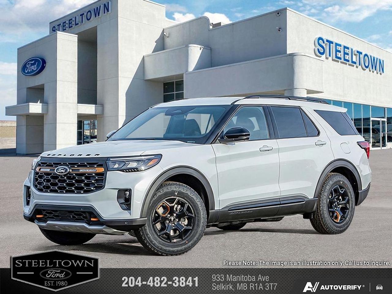 <b>Cooled Seats,  BlueCruise,  Navigation,  B&O Audio,  360 Camera!</b><br> <br> We value your TIME, we wont waste it or your gas is on us!   We offer extended test drives and if you cant make it out to us we will come straight to you!<br> <br>Treat your family to refined luxury and comfort in this capable 2026 Ford Explorer.<br> <br>This Ford Explorer is the ultimate lifestyle vehicle with plenty of style and space for all of your passengers and cargo. It has the hauling capabilities of a midsize SUV combined with strong off-road capabilities. Whether your next family adventure is to the grocery store or over a high mountain pass, the Ford Explorer was built to get you there with ease.<br> <br>This Space White Metallic SUV has an Automatic transmission and is powered by a 300HP 2.3L 4 Cylinder Engine. <br> <br> Our Explorers trim level is Tremor. This new Tremor trim is ready for your off-roading adventures, a limited slip differential, skid plates and other bespoke upgrades, and additional standard features such as BlueCruise 1.2, inbuilt navigation, Bang & Olufsen audio, an aerial view camera system and a heated steering wheel. Also standard include 20 aluminum wheels, FordPass Connect 5G mobile hotspot internet access, adaptive cruise control, smart device remote engine start, and a power liftgate for rear cargo access. On the inside, occupants are treated to ventilated and heated front seats, voice-activated dual-zone climate control, and a 13.2-inch infotainment screen with wireless Apple CarPlay and Android Auto. Safety features also include lane keep assist with lane departure warning, collision mitigation, automatic emergency braking, evasion assist, and rear parking sensors. This vehicle has been upgraded with the following features: Cooled Seats, BlueCruise, Navigation, B&O Audio, 360 Camera, Remote Start, Heated Steering Wheel.<br><br> View the original window sticker for this vehicle with this url <b><a href=http://www.windowsticker.forddirect.com/windowsticker.pdf?vin=1FMUK8JHXTGC09865 target=_blank>http://www.windowsticker.forddirect.com/windowsticker.pdf?vin=1FMUK8JHXTGC09865</a></b>.<br> <br>To apply right now for financing use this link: <a href=http://www.steeltownford.com/?https://CreditOnline.dealertrack.ca/Web/Default.aspx?Token=bf62ebad-31a4-49e3-93be-9b163c26b54c&La target=_blank>http://www.steeltownford.com/?https://CreditOnline.dealertrack.ca/Web/Default.aspx?Token=bf62ebad-31a4-49e3-93be-9b163c26b54c&La</a><br> <br/>Total rebate of $1000 is reflected in the price. Incentives expire 2026-07-31. See dealer for details. <br><br>Family owned and operated in Selkirk for 35 Years.  <br>Steeltown Ford is located just 20 minutes North of the Perimeter Hwy, with an onsite banking center that offers free consultations. <br>Ask about our special dealer rates available through all major banks and credit unions.<br>Dealer retains all rebates, plus taxes, govt fees and Steeltown Protect Plus.<br>Steeltown Ford Protect Plus includes:<br>- Life Time Tire Warranty <br>Dealer Permit # 1039<br><br><br> Come by and check out our fleet of 110+ used cars and trucks and 200+ new cars and trucks for sale in Selkirk.  o~o