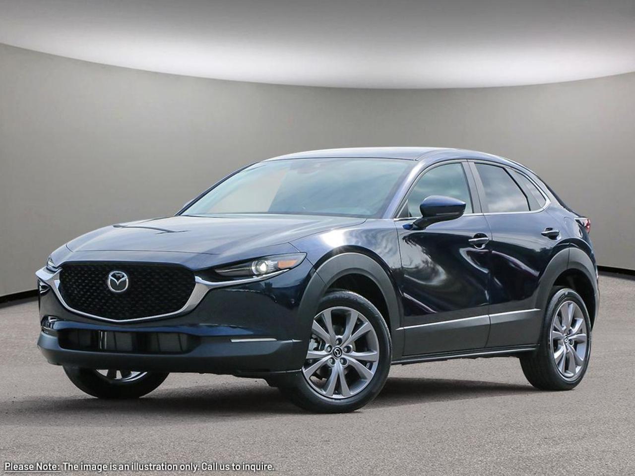 Experience the perfect blend of style, performance, and safety with the brand-new 2026 Mazda CX-30 GS AWD in stunning Blue. This versatile compact SUV features an advanced automatic 6-speed transmission with selectable drivetrain modes and full-time all-wheel drive, ensuring confident handling in all conditions. Stay comfortable year-round with heated front seats and dual-zone automatic climate control, while cutting-edge safety tech like Blind Spot Warning, Lane Departure Prevention, and Forward Collision Mitigation keeps you protected on every journey.Enjoy premium convenience with a 10.2-inch touchscreen with smart device mirroring, wireless charging, and keyless push-button start. The CX-30 GS AWD is thoughtfully designed with a spacious interior, leatherette accents, and plenty of cargo space, making it perfect for your daily drives and weekend adventures.Discover driving confidence and Mazdas signature stylevisit us today to test drive the 2026 Mazda CX-30 GS AWD!Go Mazda is an AMVIC licensed business.