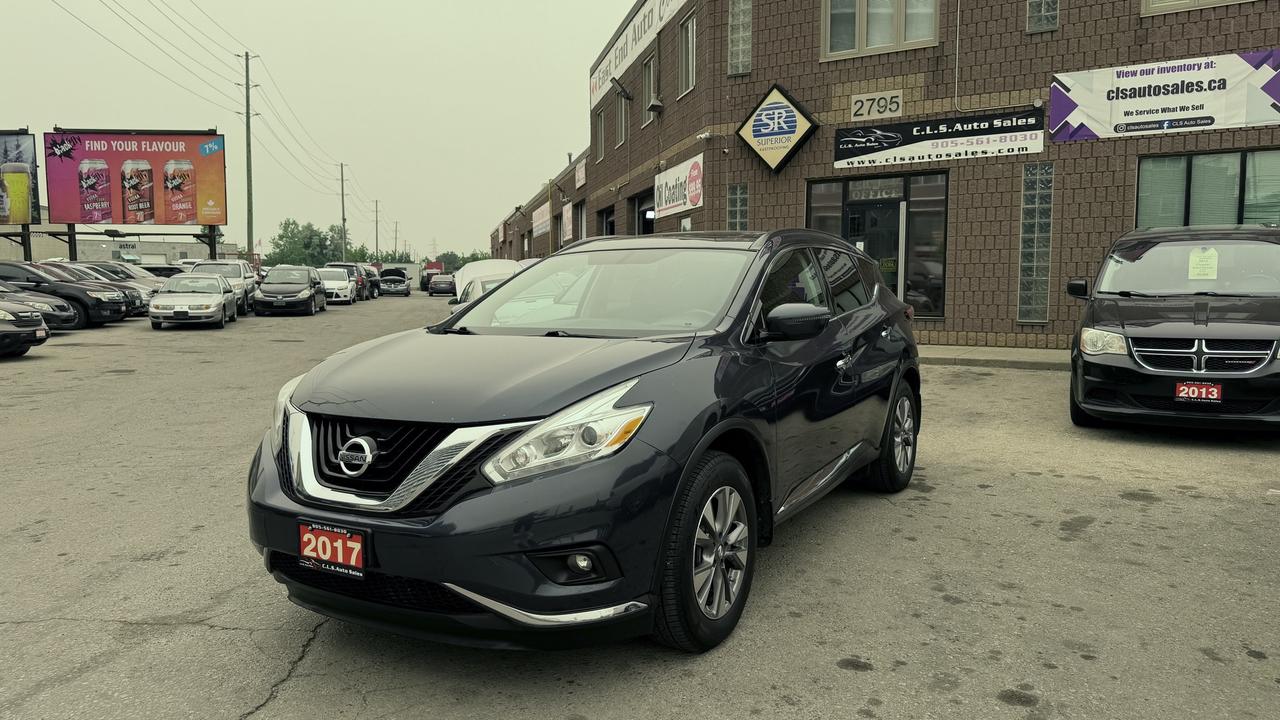 <p class=MsoNormal>This 2017 Nissan Murano is a great vehicle for all your car needs. With a stunning blue exterior and elegant black interior, this Murano ensures style for up to 5 passengers. Experience comfort with convenient features such as AC, heated steering wheel, a sunroof, and plenty others that make every drive a great one. This fully-certified, accident-free vehicle comes with a 1 year extended warranty, and road ready for anybody looking for an amazing car.&nbsp;</p><p class=MsoNormal>Financing is available for all credit types OAC. Carfax provided for every vehicle.</p><p class=MsoNormal>Prices include certification of vehicle, first oil change, and professional detailing; taxes and licensing extra.</p><p class=MsoNormal>3-month warranty included, can be extended for additional cost. Inquire for more details.</p><p class=MsoNormal>Family-run business with friendly staff. Our customers are our number one priority. Satisfaction guaranteed.</p><p>&nbsp;</p><p class=MsoNormal><strong>C.L.S Auto Sales</strong>&nbsp;2795 Barton St. E., Hamilton, ON, L8E 2J8. <br>Office #: 905-561-8030<span style=mso-tab-count: 1;>&nbsp;&nbsp;&nbsp;&nbsp;&nbsp;&nbsp;&nbsp;&nbsp;&nbsp; </span>After-Hours #: 905-517-4507</p>