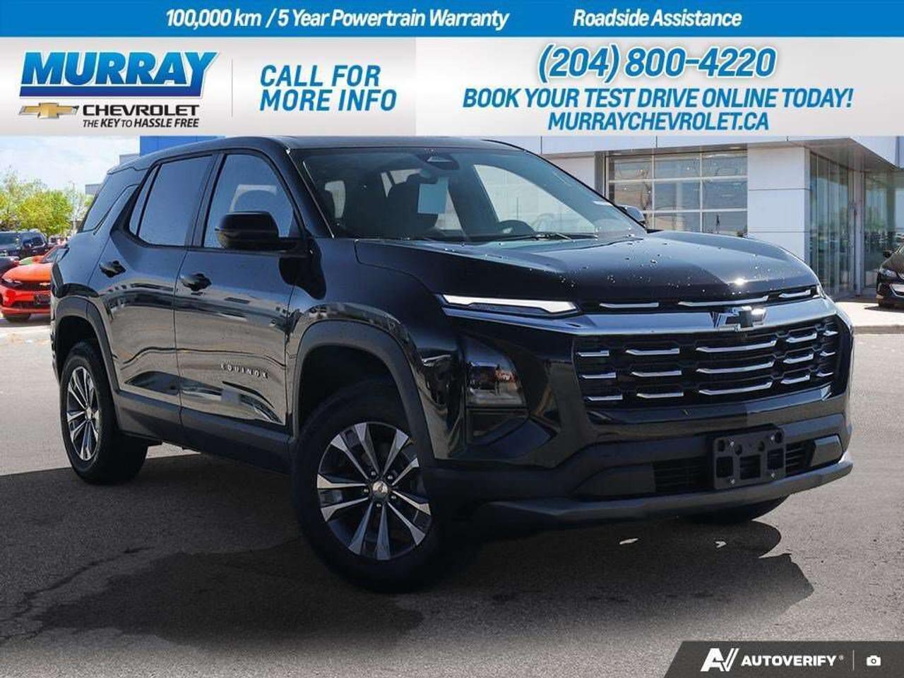 *MOSAIC BLACK METALLIC* *ENGINE BLOCK HEATER* *BLACK CLOTH SEAT TRIM*  Discover the future of driving with the 2027 Chevrolet Equinox AWD LT in the sleek city of Winnipeg. This sport utility vehicle is a harmonious blend of style, technology, and performance. Its bold Mosaic Black Metallic exterior is matched by a comfortable and stylish black cloth interior, designed for those who cherish both comfort and aesthetics.  Under the hood lies a powerful and efficient turbocharged 1.5L DOHC 4-cylinder engine, perfectly paired with a smooth 8-speed automatic transmission. This dynamic duo promises a responsive and engaging driving experience, whether youre navigating city streets or country roads.  The Equinox is packed with innovative features like adaptive cruise control, lane keeping assist, and a blind spot monitor, all working together to enhance your safety and driving pleasure. The heated front seats and steering wheel ensure your comfort no matter the season, while the remote engine start adds an extra layer of convenience. With its advanced technology, including a WiFi hotspot and Bluetooth connection, staying connected on the go has never been easier.  Dealer Permit #1740