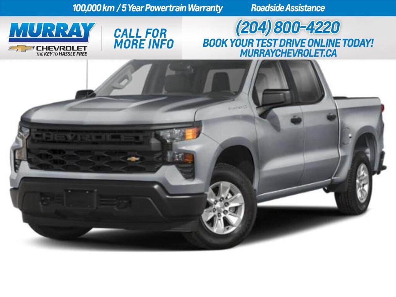 *AUTO-LOCKING REAR DIFFERENTIAL* *ENGINE BLOCK HEATER* *TRAILER BRAKE CONTROLLER*  Experience the remarkable blend of power and innovation with the 2026 Chevrolet Silverado 1500 Custom. This Crew Cab Pickup, available in stunning Sterling Grey Metallic, is designed to meet all your needs in the heart of Winnipeg. The robust 2.7L TurboMax engine delivers an impressive 310 horsepower and 430 lb-ft of torque, ensuring that every drive is as exhilarating as the last. Paired with an electronically controlled 8-speed automatic transmission, youll enjoy a smooth and responsive ride, whether on city roads or rugged terrain.  Inside, the Silverado offers a refined yet practical cabin featuring Jet Black cloth seat trims that provide both comfort and style. The integrated trailer brake controller and auto-locking rear differential are ideal for those who demand performance and precision. Additionally, the Chevytec spray-on bedliner ensures durability, allowing you to tackle any task with confidence.  Stay connected and secure with advanced technology, including Bluetooth connectivity, a back-up camera, and a suite of safety features like lane keeping assist and front collision mitigation. With aluminum wheels and a high gloss black finish, the Silverado stands out on both the street and the job site. Whether youre exploring the city or venturing further afield, the 2026 Silverado is ready to make every journey memorable.  Dealer Permit #1740